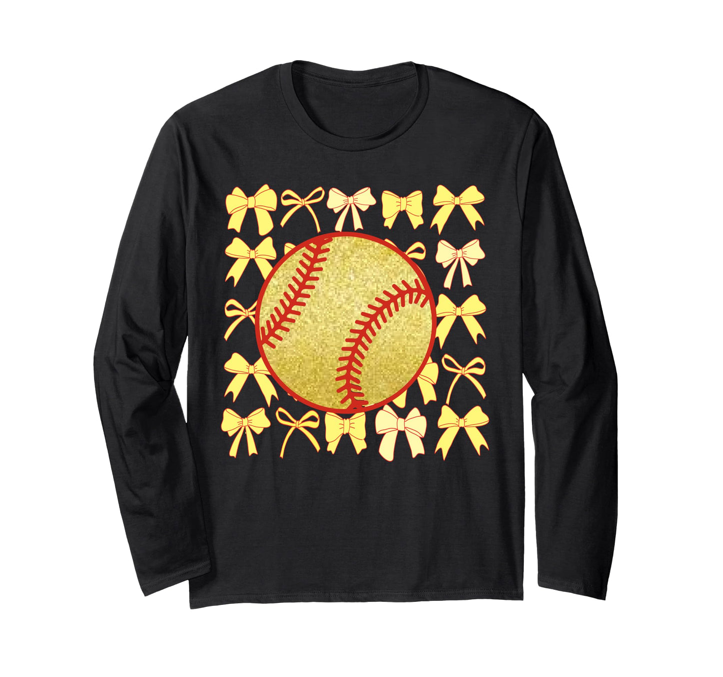 Baseball Bow Ribbon Softball Sweatshirt - Minimalist Print Men Women - T-Shirt, Sweatshirt, Hoodie