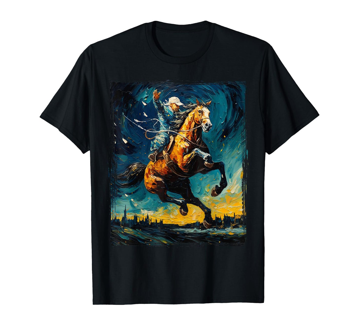 Cowboy Rodeo Cow Horse Yeehaw Novelty T-Shirt - Unique Graphic Men Women - T-Shirt, Sweatshirt, Hoodie