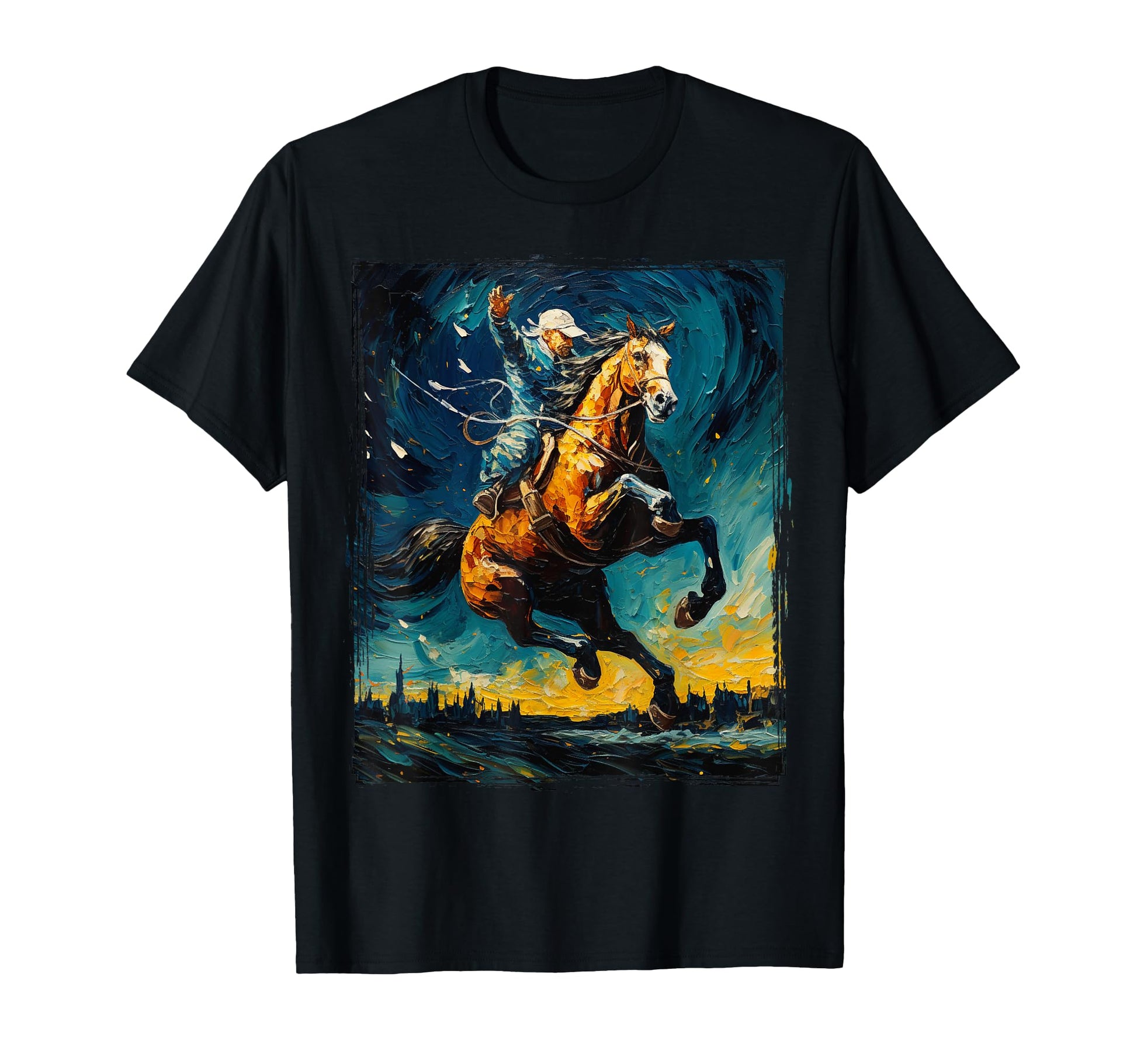 Cowboy Rodeo Cow Horse Yeehaw Novelty T-Shirt - Unique Graphic Men Women - T-Shirt, Sweatshirt, Hoodie