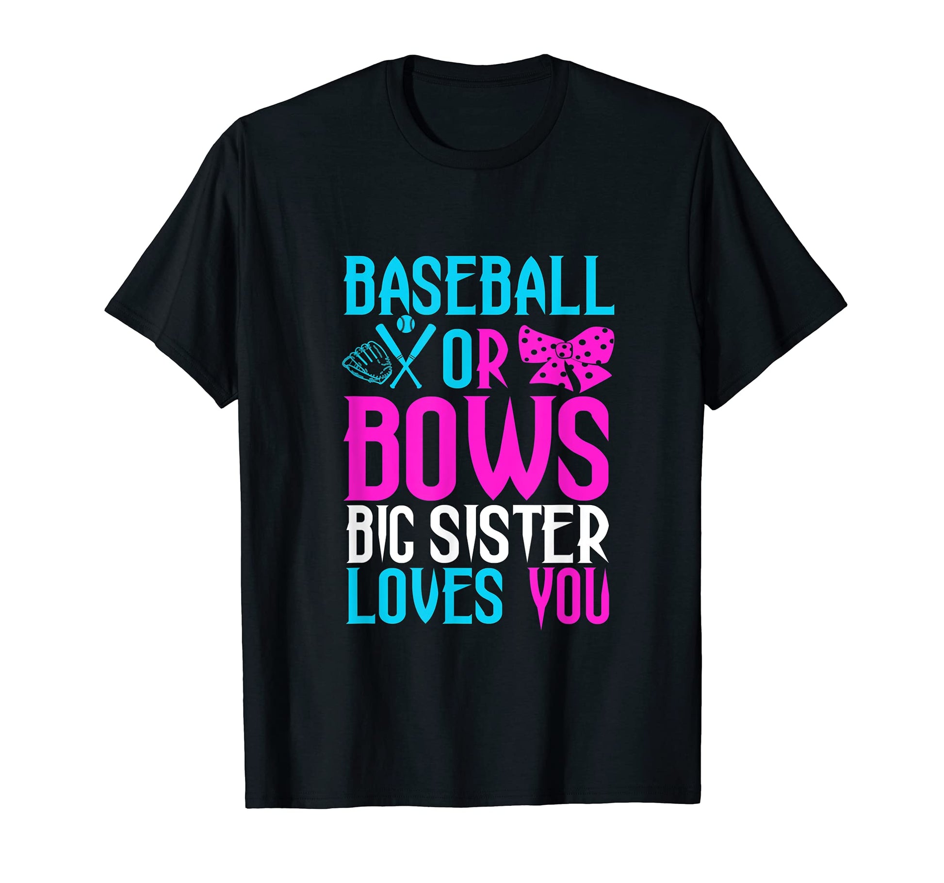 Baseball Or Bows Gender Reveal Party T-Shirt - Graphic Print for Adults - T-Shirt, Sweatshirt, Hoodie