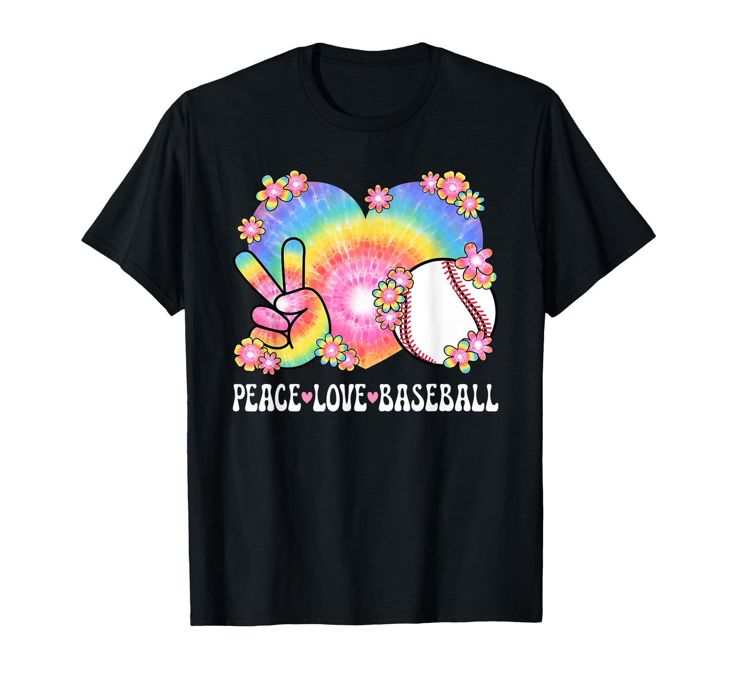 Peace Love Baseball Lover 60S 70S T-Shirt - Unique Graphic for Adults - T-Shirt, Sweatshirt, Hoodie