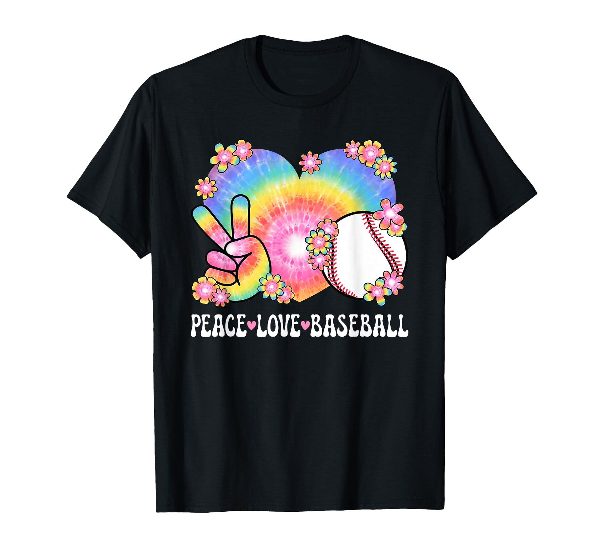 Peace Love Baseball Lover 60S 70S T-Shirt - Unique Graphic for Adults - T-Shirt, Sweatshirt, Hoodie
