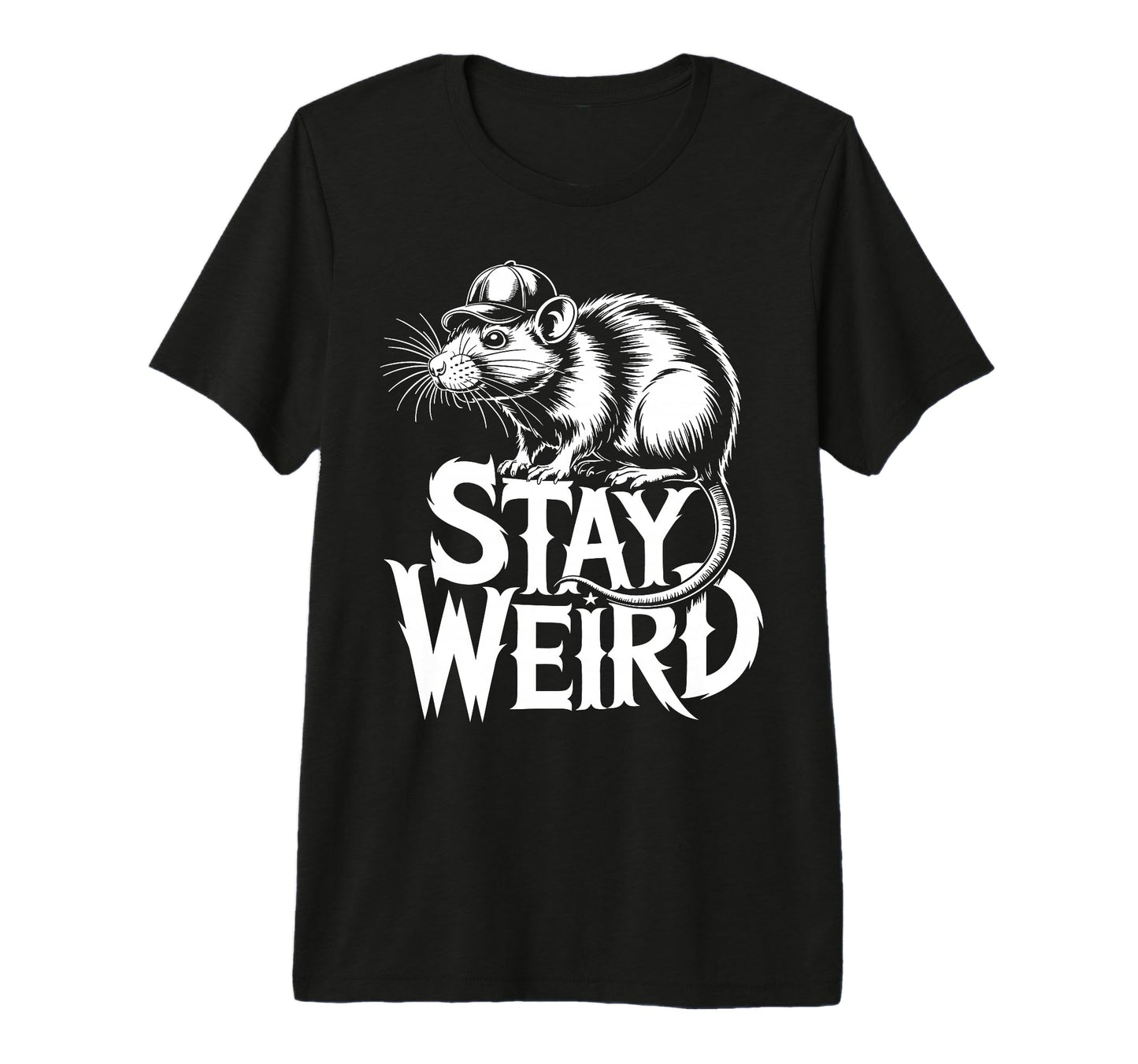Rat Baseball Cap Tri Blend T-Shirt - Unique Graphic Unisex - T-Shirt, Sweatshirt, Hoodie