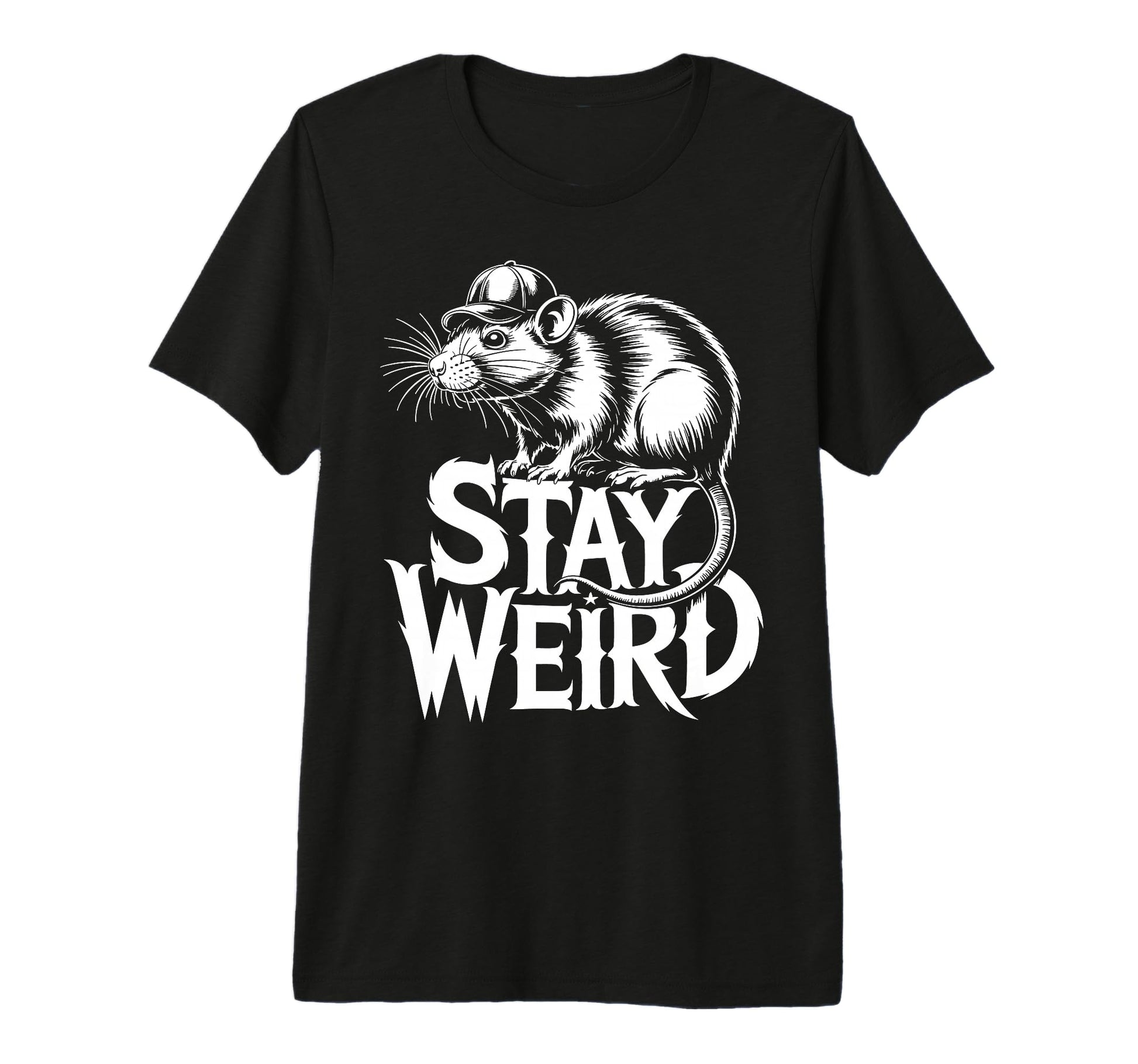 Rat Baseball Cap Tri Blend T-Shirt - Unique Graphic Unisex - T-Shirt, Sweatshirt, Hoodie