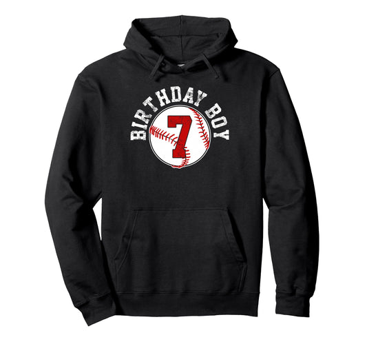 Baseball 7Th Birthday Party 7 Hoodie - Casual Everyday Wear for Adults - T-Shirt, Sweatshirt, Hoodie