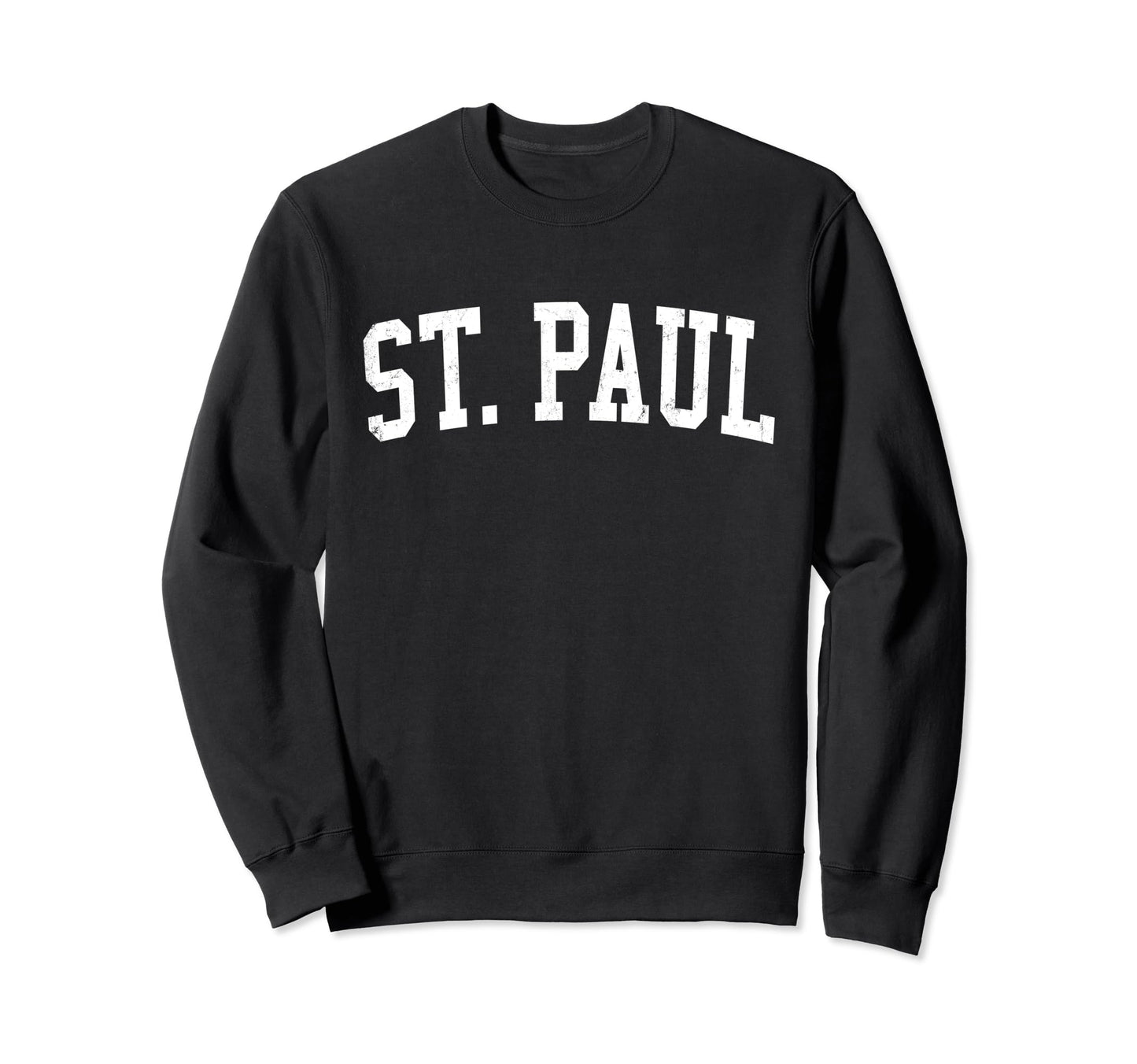 St Paul Mn Distressed White Sweatshirt - Minimalist Print for Adults - T-Shirt, Sweatshirt, Hoodie