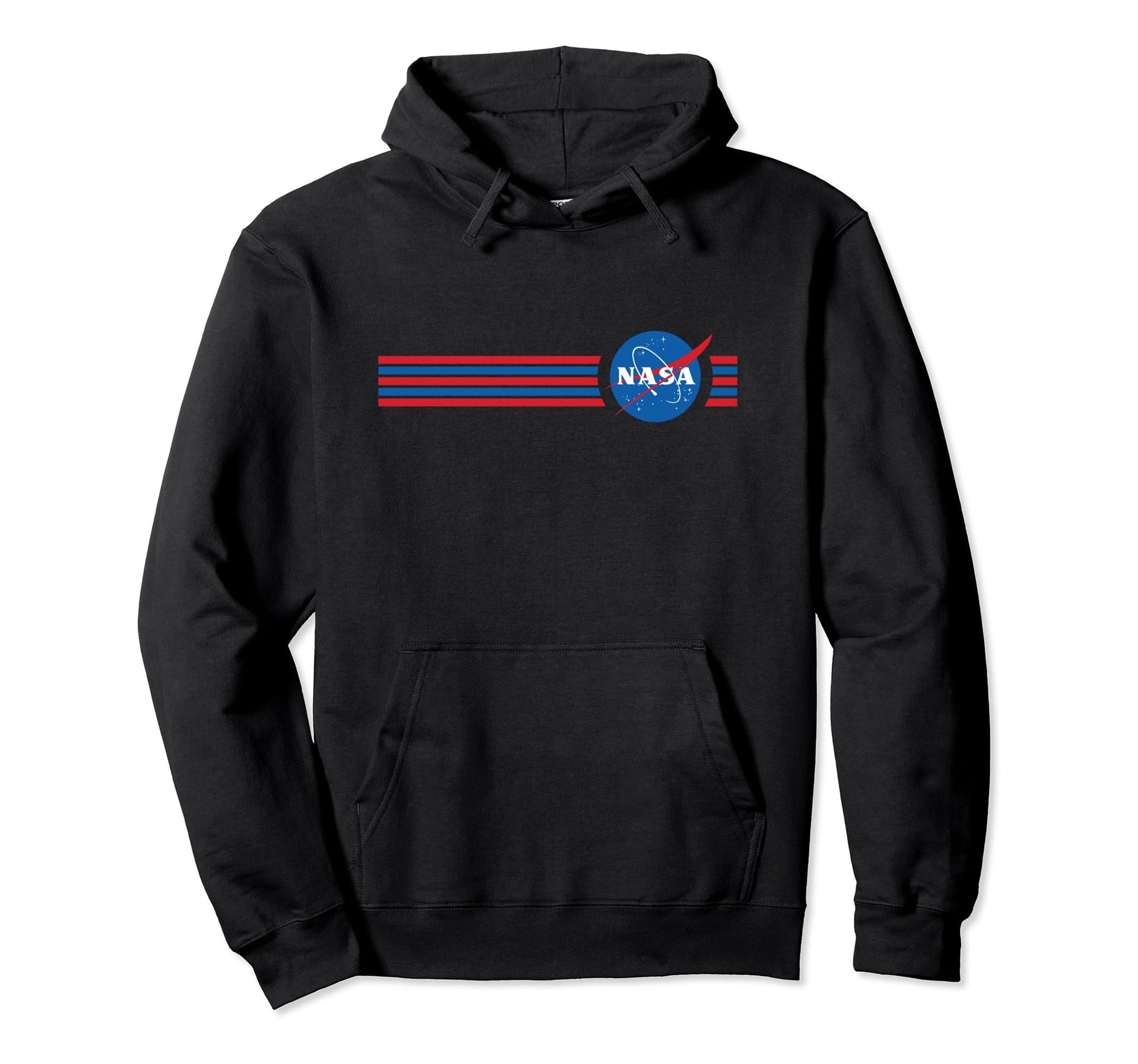 Nasa Red Blue Stripe Center Space Hoodie - Aesthetic Graphic for Adults - T-Shirt, Sweatshirt, Hoodie
