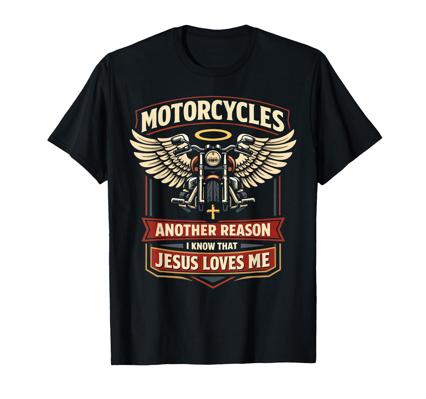 Motorcycle Biker Jesus Faith Christian T-Shirt - Minimalist Print Unisex - T-Shirt, Sweatshirt, Hoodie