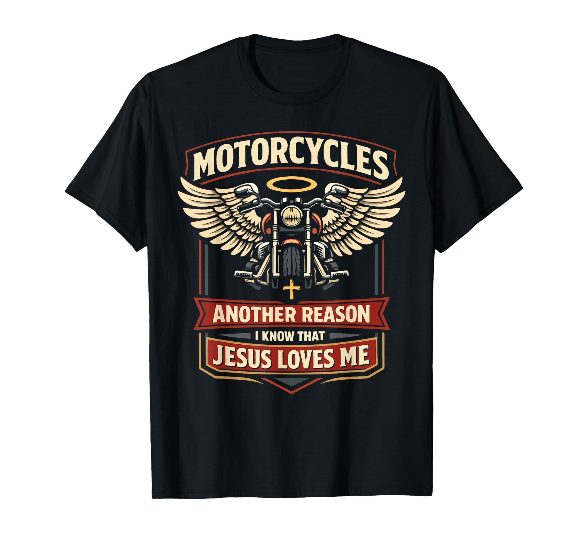 Motorcycle Biker Jesus Faith Christian T-Shirt - Minimalist Print Unisex - T-Shirt, Sweatshirt, Hoodie