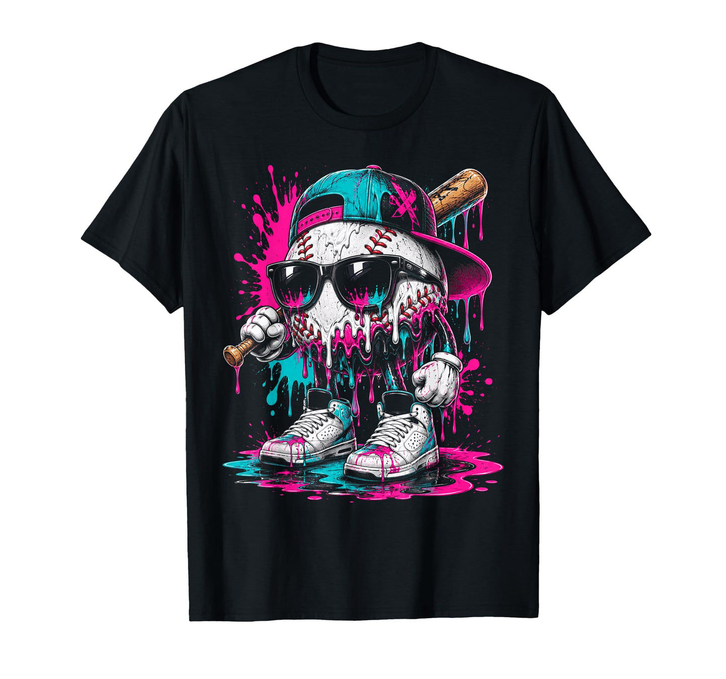 Baseball Street Art Splash T-Shirt - Aesthetic Graphic Unisex - T-Shirt, Sweatshirt, Hoodie