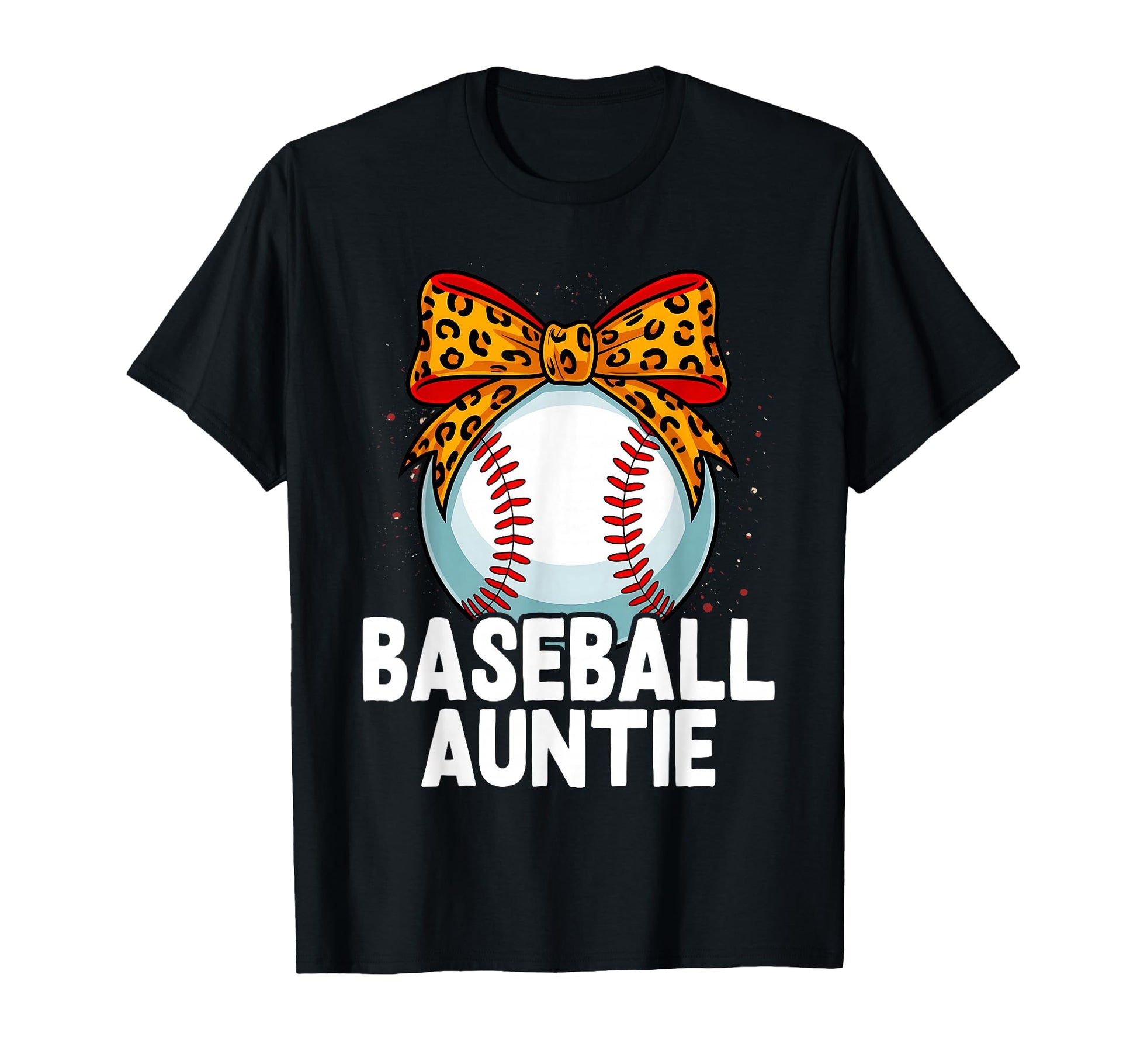 Baseball Auntie Leopard Baseball Heart T-Shirt - Fun Novelty Design Unisex - T-Shirt, Sweatshirt, Hoodie