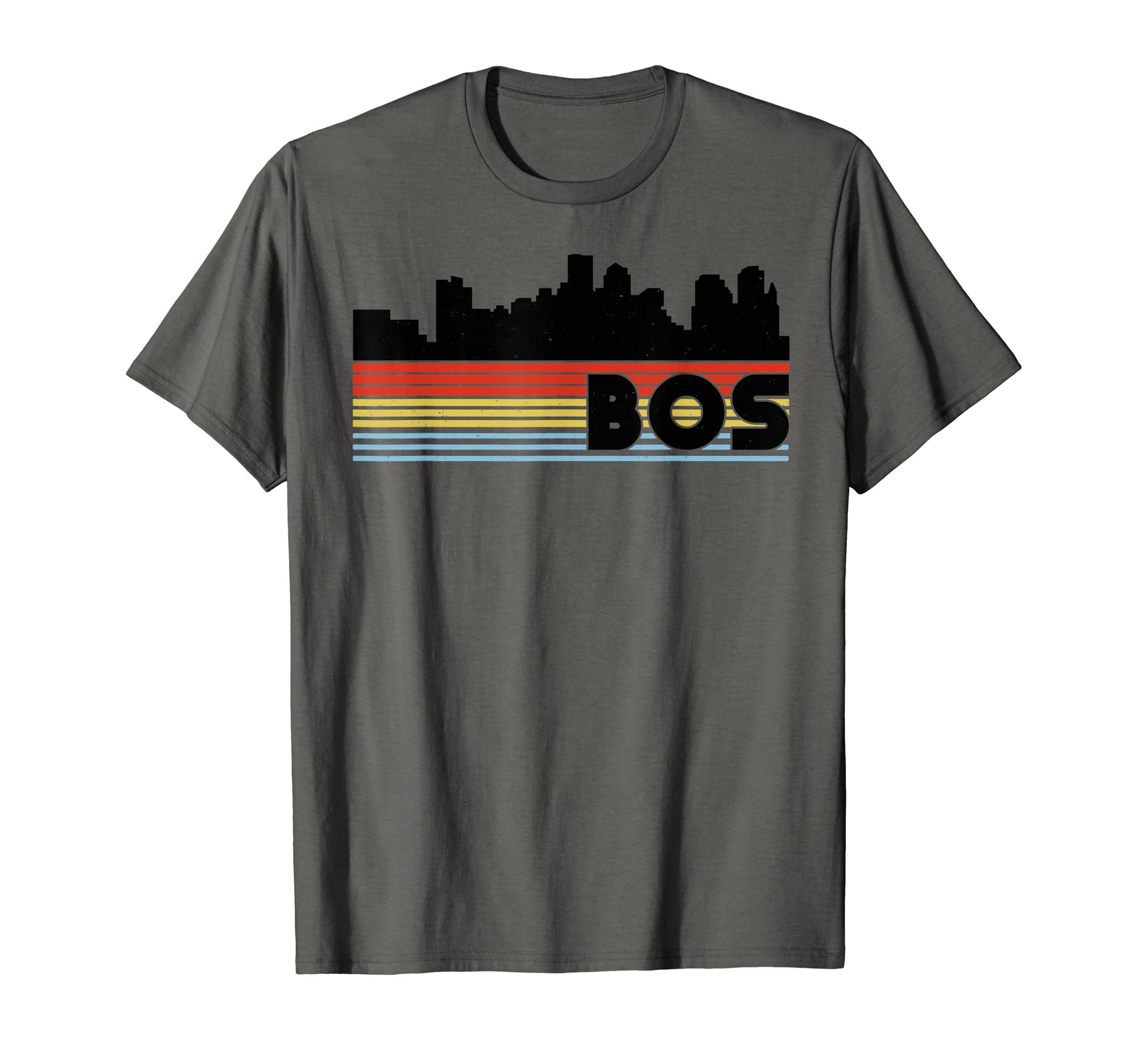 Boston Rainbow Striped City T-Shirt - Streetwear Style Unisex - T-Shirt, Sweatshirt, Hoodie