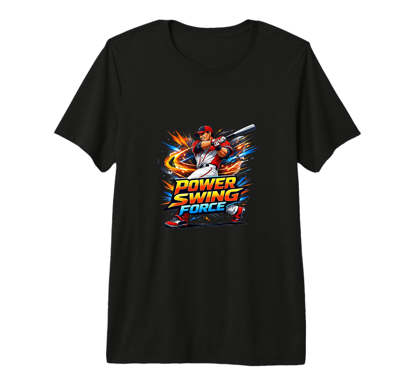 Mens Power Swing Force Baseball T-Shirt - Streetwear Style for Adults - T-Shirt, Sweatshirt, Hoodie