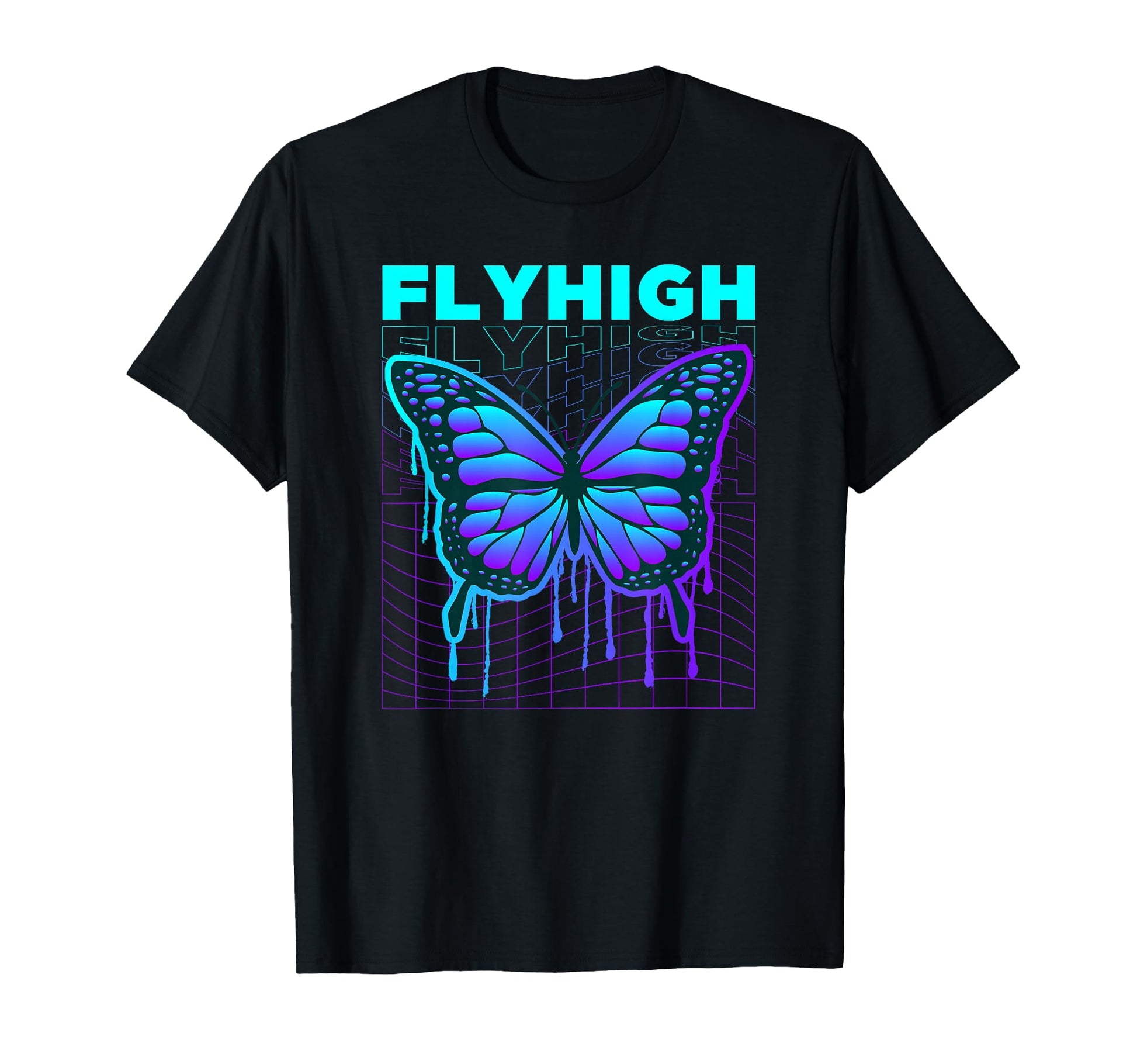 Butterfly Fly High Y2K Grunge T-Shirt - Casual Everyday Wear Men Women - T-Shirt, Sweatshirt, Hoodie