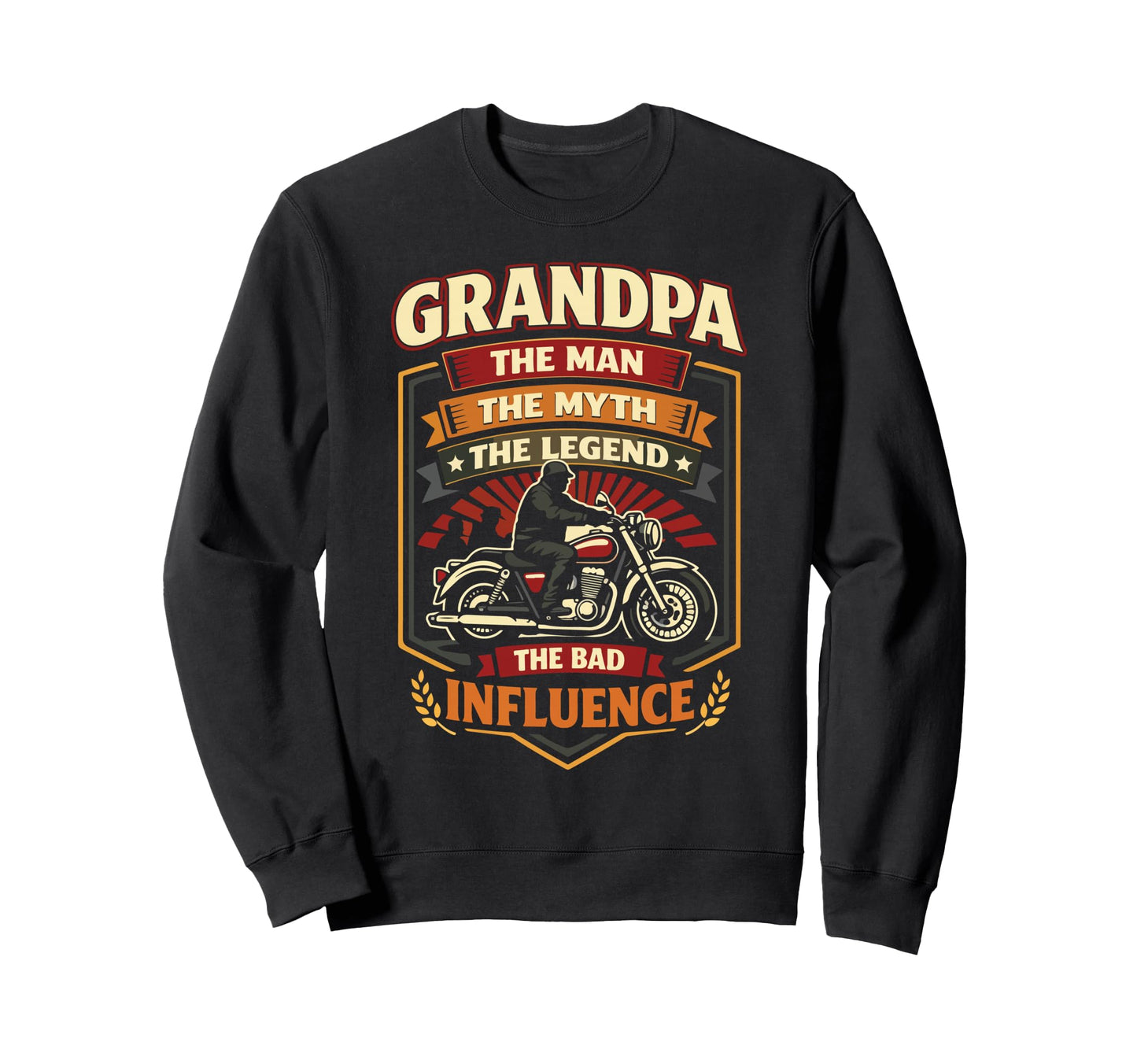 Motorcycle Biker Grandpa Sweatshirt - Casual Everyday Wear Men Women - T-Shirt, Sweatshirt, Hoodie