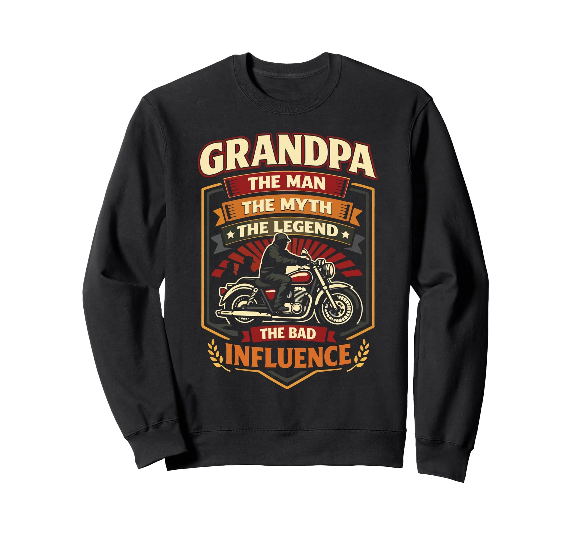 Motorcycle Biker Grandpa Sweatshirt - Casual Everyday Wear Men Women - T-Shirt, Sweatshirt, Hoodie