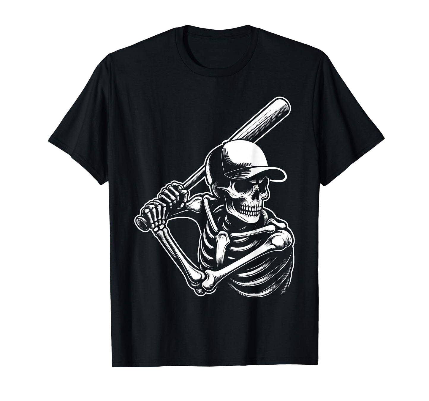 Baseball Skeleton Playing Baseball T-Shirt - Casual Everyday Wear Unisex - T-Shirt, Sweatshirt, Hoodie