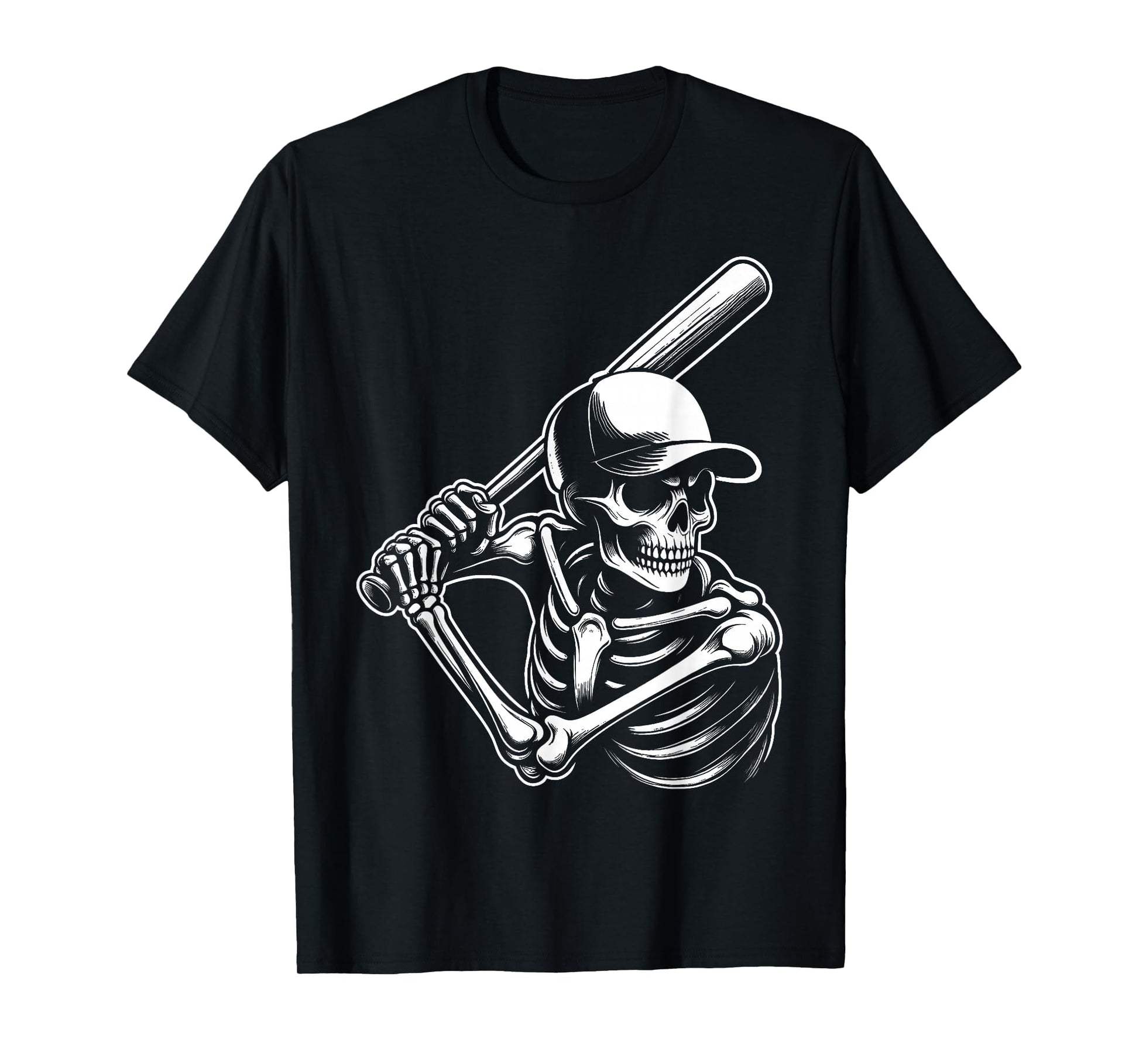 Baseball Skeleton Playing Baseball T-Shirt - Casual Everyday Wear Unisex - T-Shirt, Sweatshirt, Hoodie