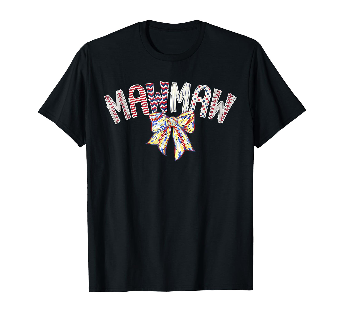 Baseball Mawmaw Coquette Bow Game T-Shirt - Fun Novelty Design for Adults - T-Shirt, Sweatshirt, Hoodie