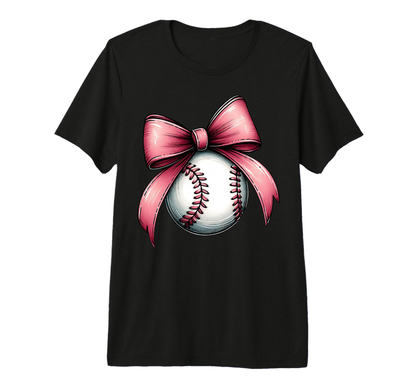 Coquette Bow Baseball Player Team T-Shirt - Custom Art Print Unisex - T-Shirt, Sweatshirt, Hoodie