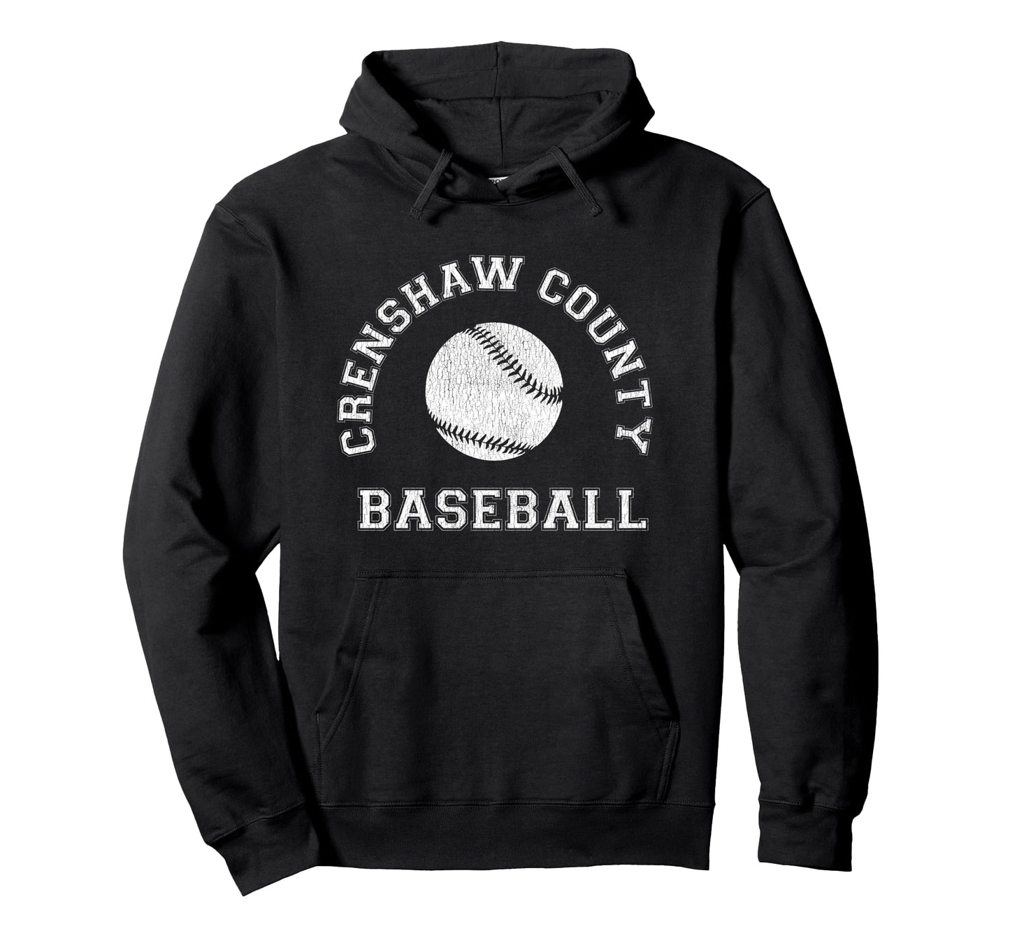Crenshaw County Baseball Distressed Hoodie - Aesthetic Graphic for Adults - T-Shirt, Sweatshirt, Hoodie