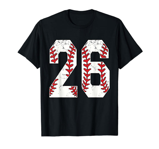 26 Number Baseball 26 Jersey Number T-Shirt - Custom Art Print Men Women - T-Shirt, Sweatshirt, Hoodie
