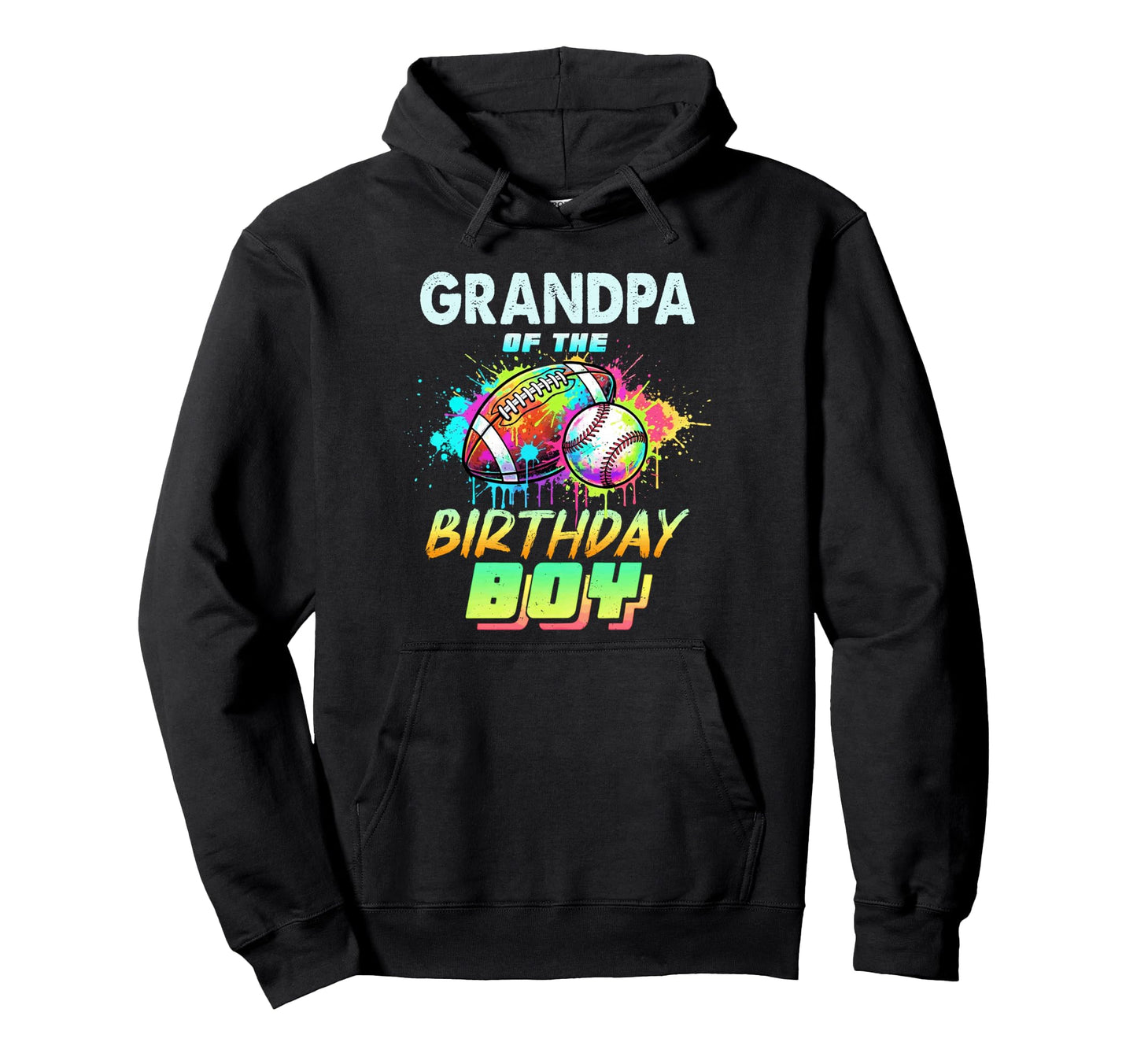 Grandpa Birthday Baseball Football Hoodie - Minimalist Print Unisex - T-Shirt, Sweatshirt, Hoodie
