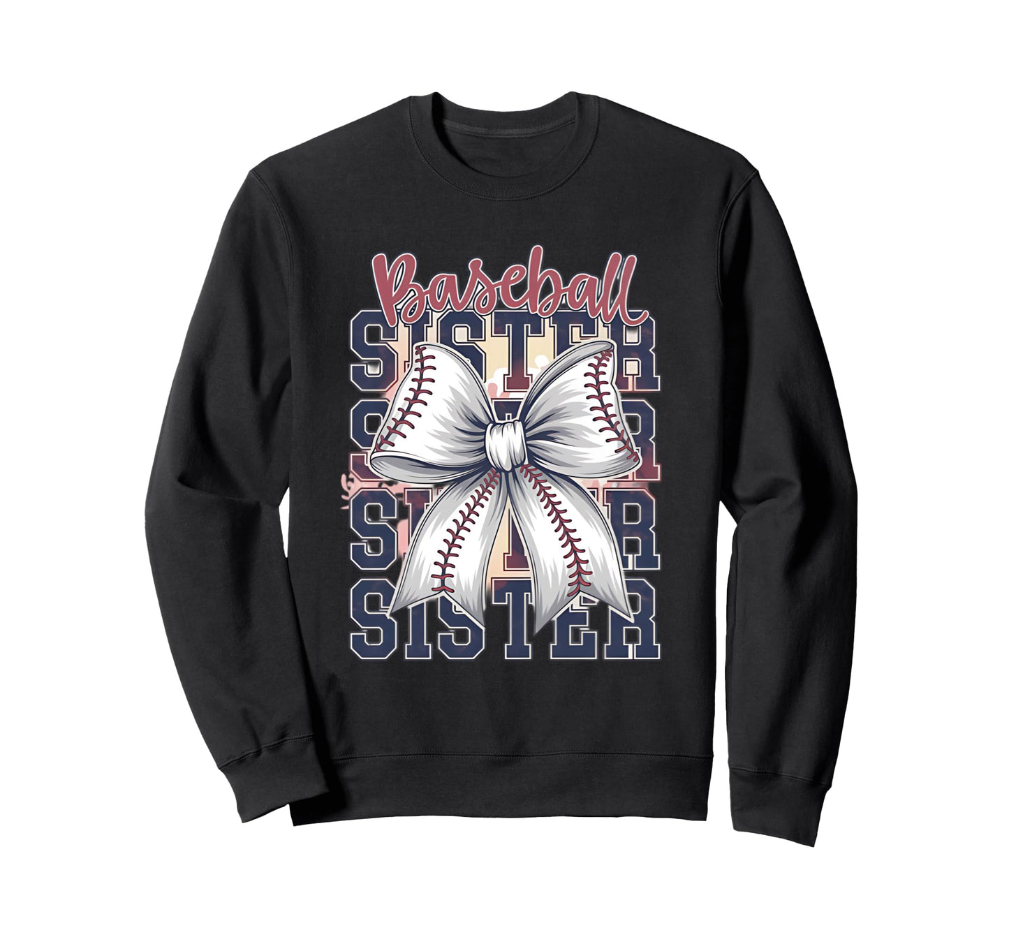 Baseball Sister Coquette Bow Sweatshirt - Trendy Graphic Unisex - T-Shirt, Sweatshirt, Hoodie