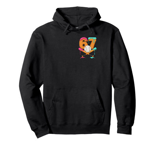 2 Side 67 Ice Cream Drip Baseball Hoodie - Aesthetic Graphic for Adults - T-Shirt, Sweatshirt, Hoodie