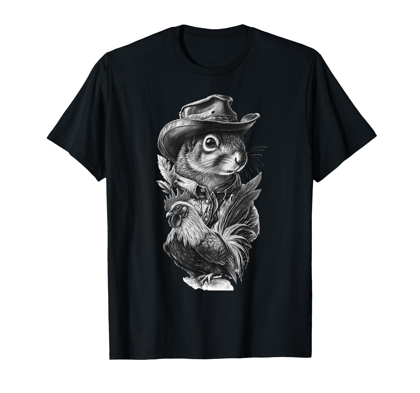 Squirrel Cowboy Rodeo Cowgirl Western T-Shirt - Unique Graphic for Adults - T-Shirt, Sweatshirt, Hoodie