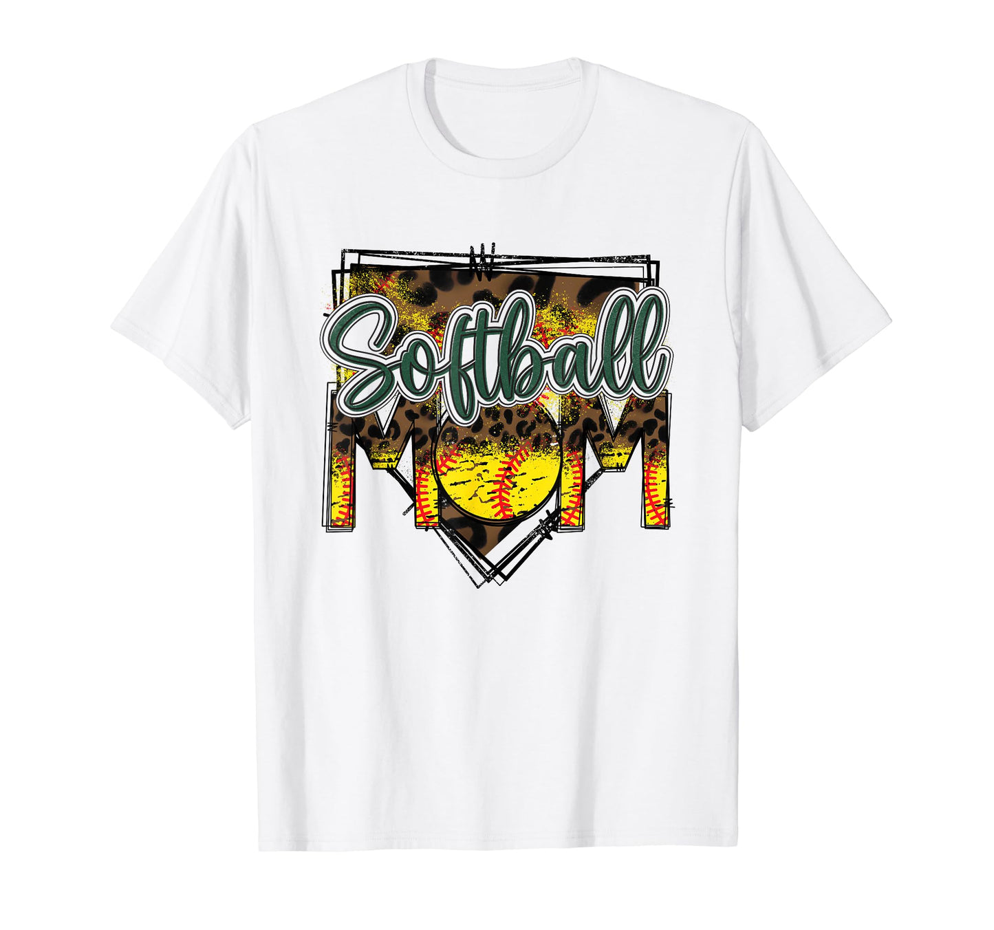 Softball Mom Leopard Funny Softball Mom T-Shirt - Trendy Graphic Unisex - T-Shirt, Sweatshirt, Hoodie