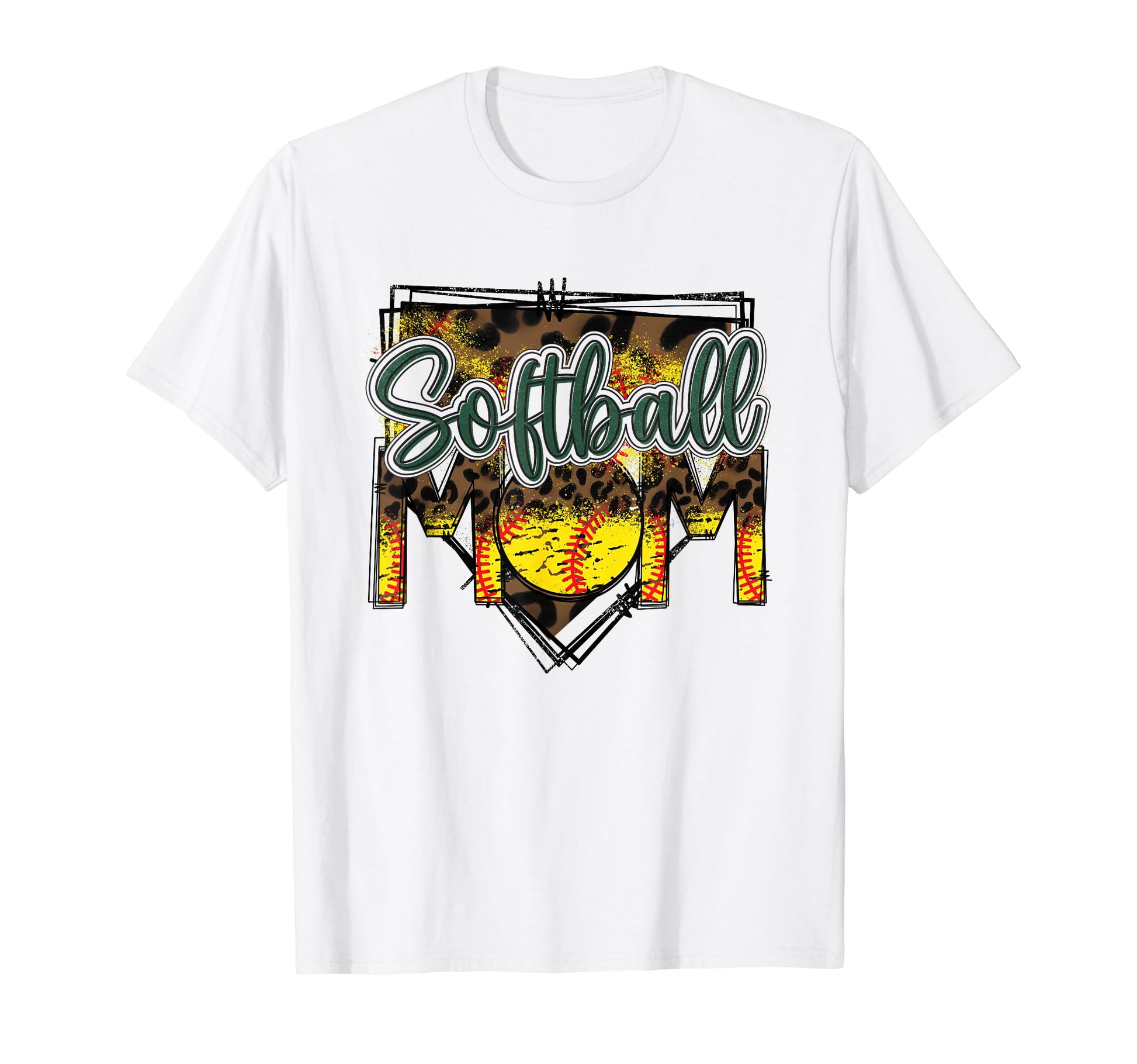 Softball Mom Leopard Funny Softball Mom T-Shirt - Trendy Graphic Unisex - T-Shirt, Sweatshirt, Hoodie