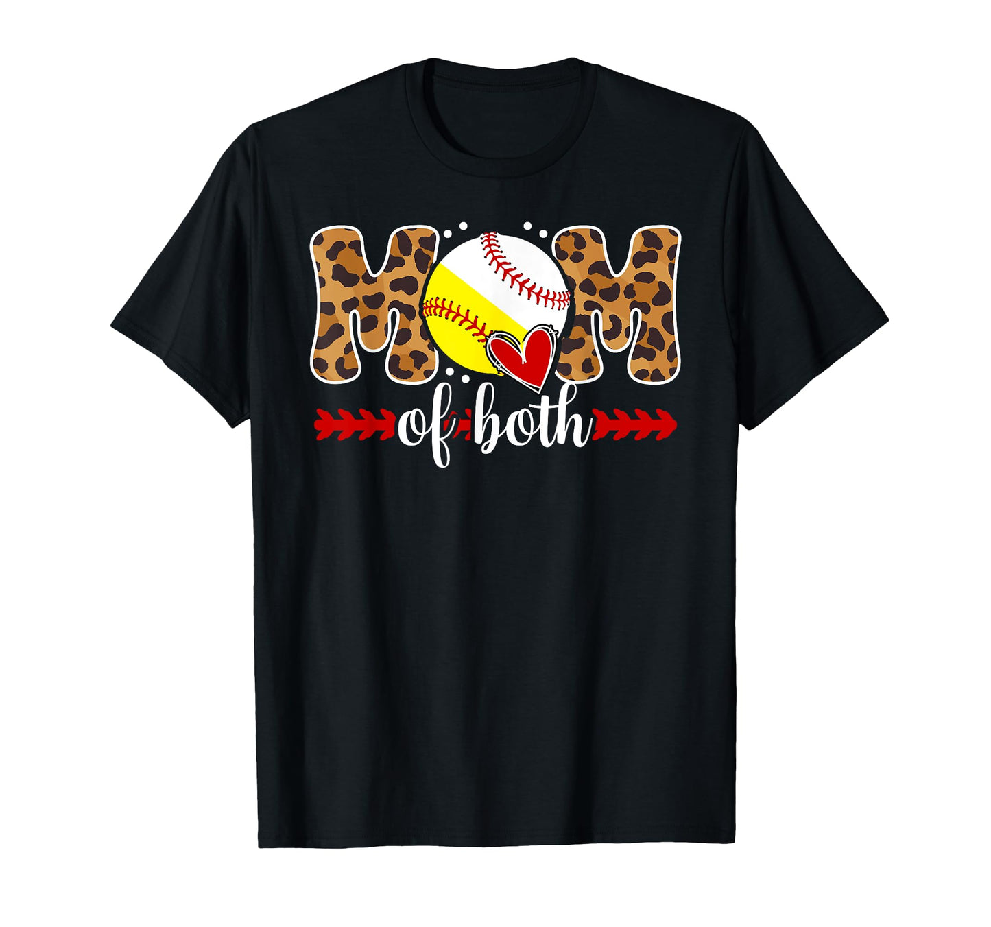 Mom Both Leopard Baseball Softball T-Shirt - Streetwear Style for Adults - T-Shirt, Sweatshirt, Hoodie