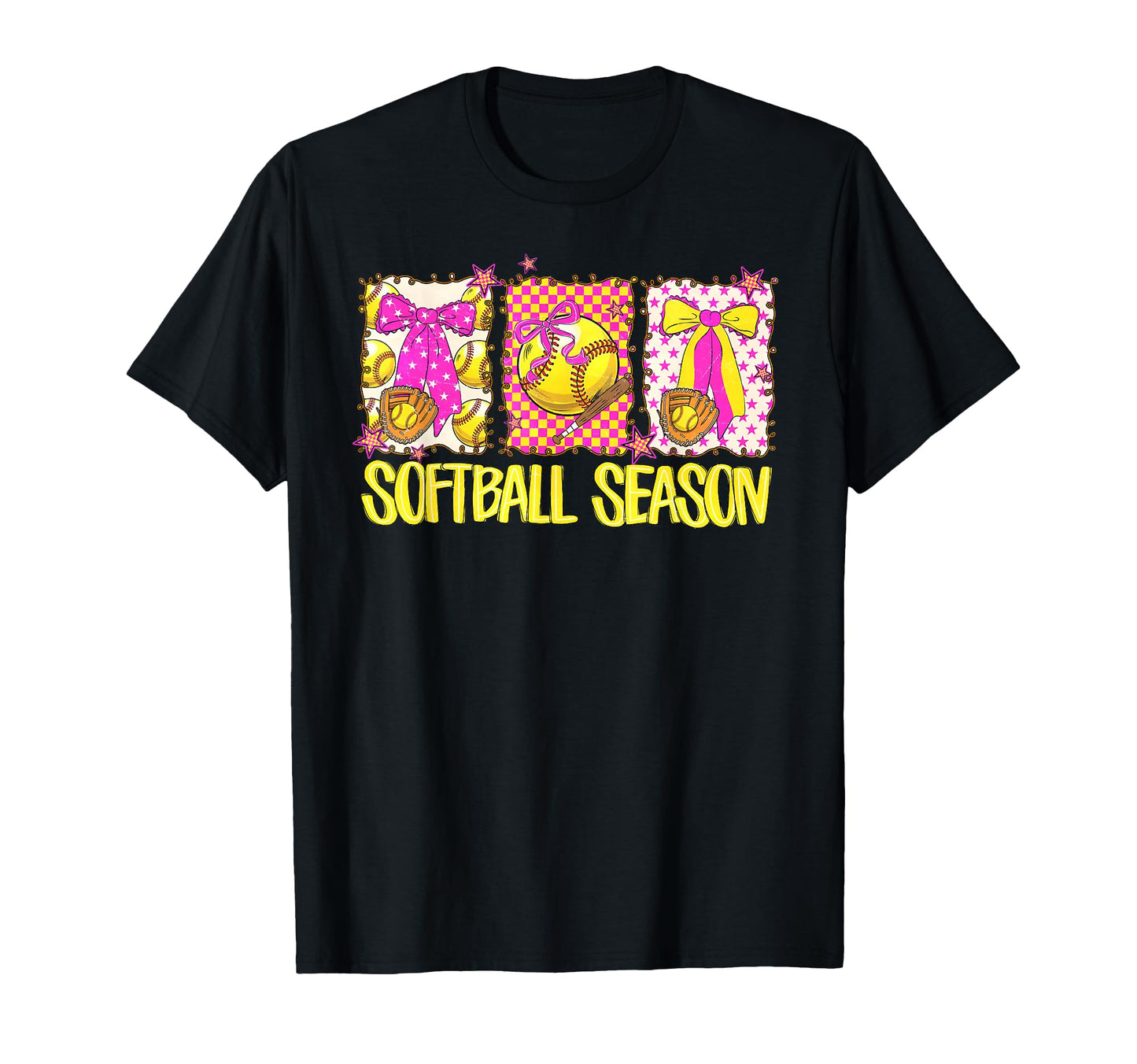 Softball Season Coquette Bow Baseball T-Shirt - Graphic Print Men Women - T-Shirt, Sweatshirt, Hoodie