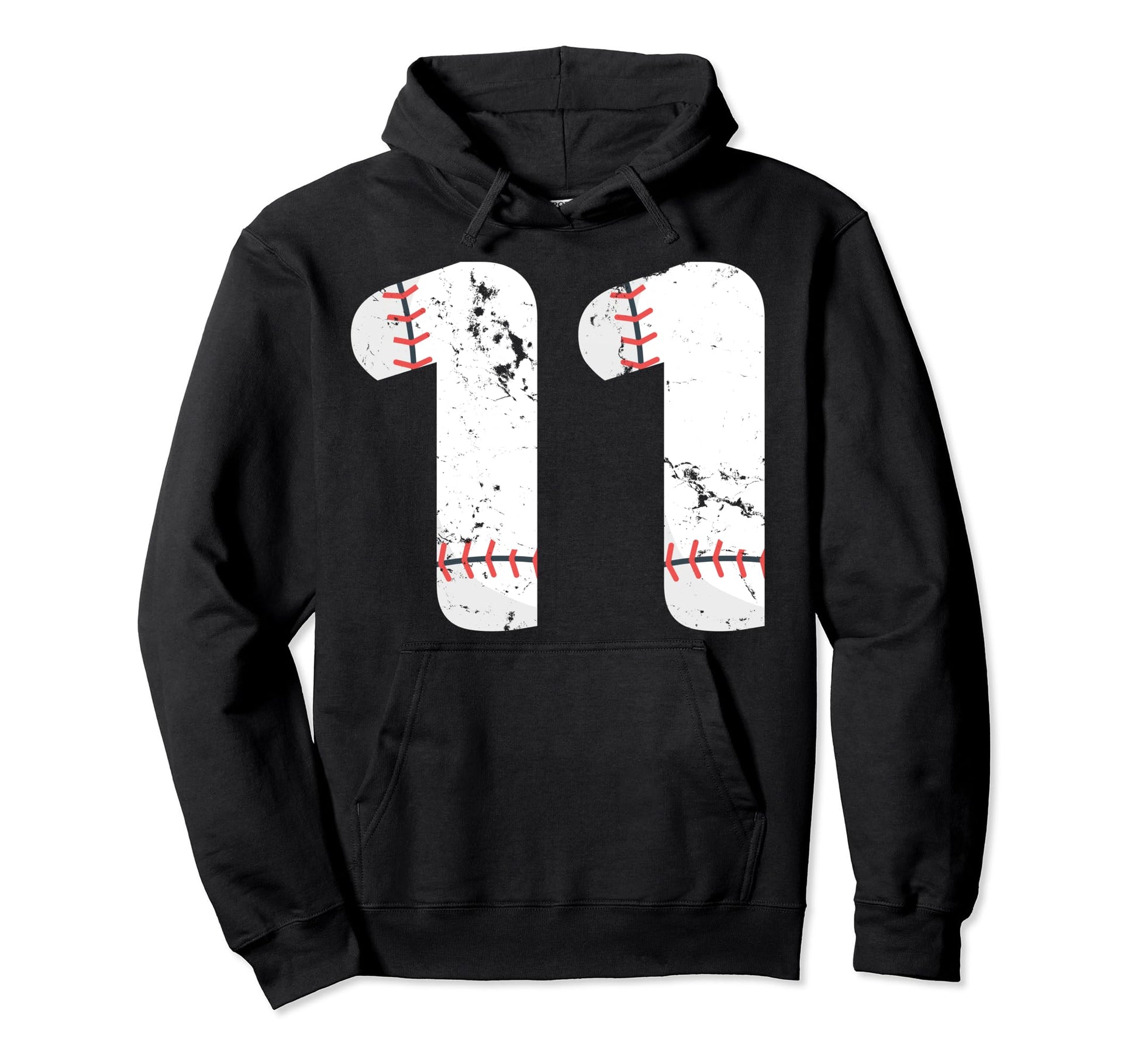 Number 11 Baseball Distressed Team Hoodie - Unique Graphic for Adults - T-Shirt, Sweatshirt, Hoodie