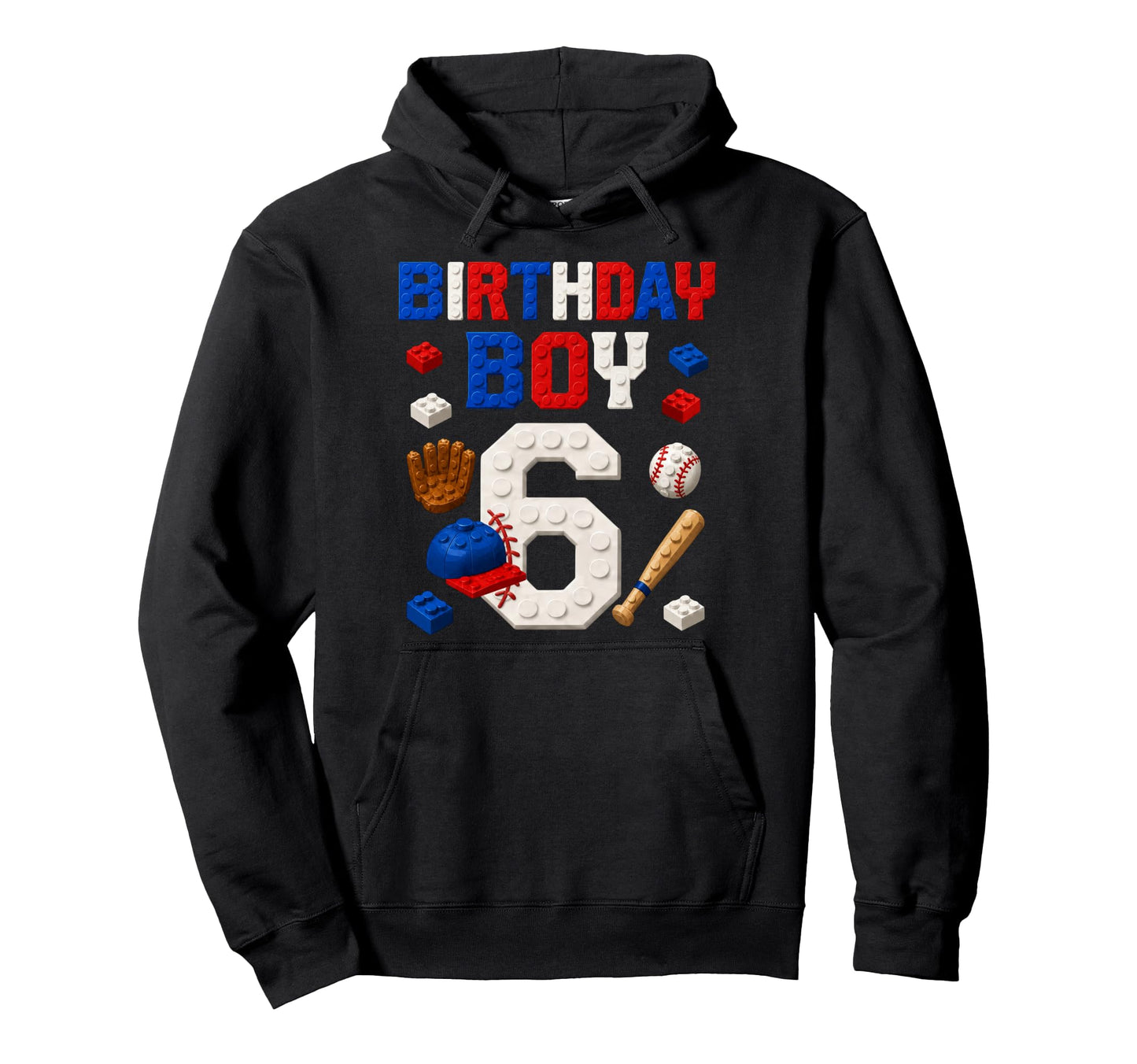 6Th Birthday 6 Year Old Baseball Hoodie - Fun Novelty Design for Adults - T-Shirt, Sweatshirt, Hoodie