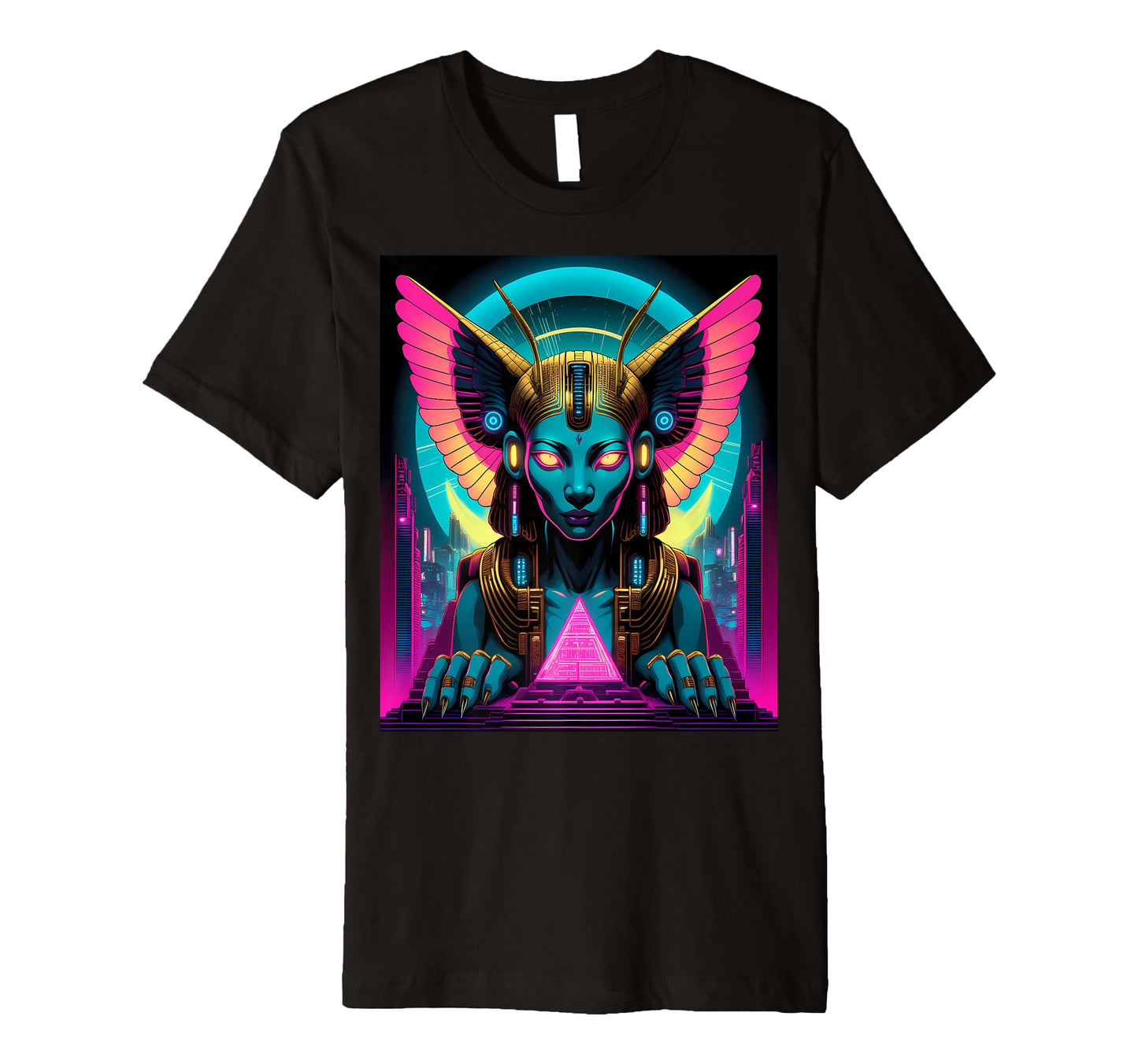 Vaporwave Sphinx 80S Synthwave T-Shirt - Custom Art Print for Adults - T-Shirt, Sweatshirt, Hoodie