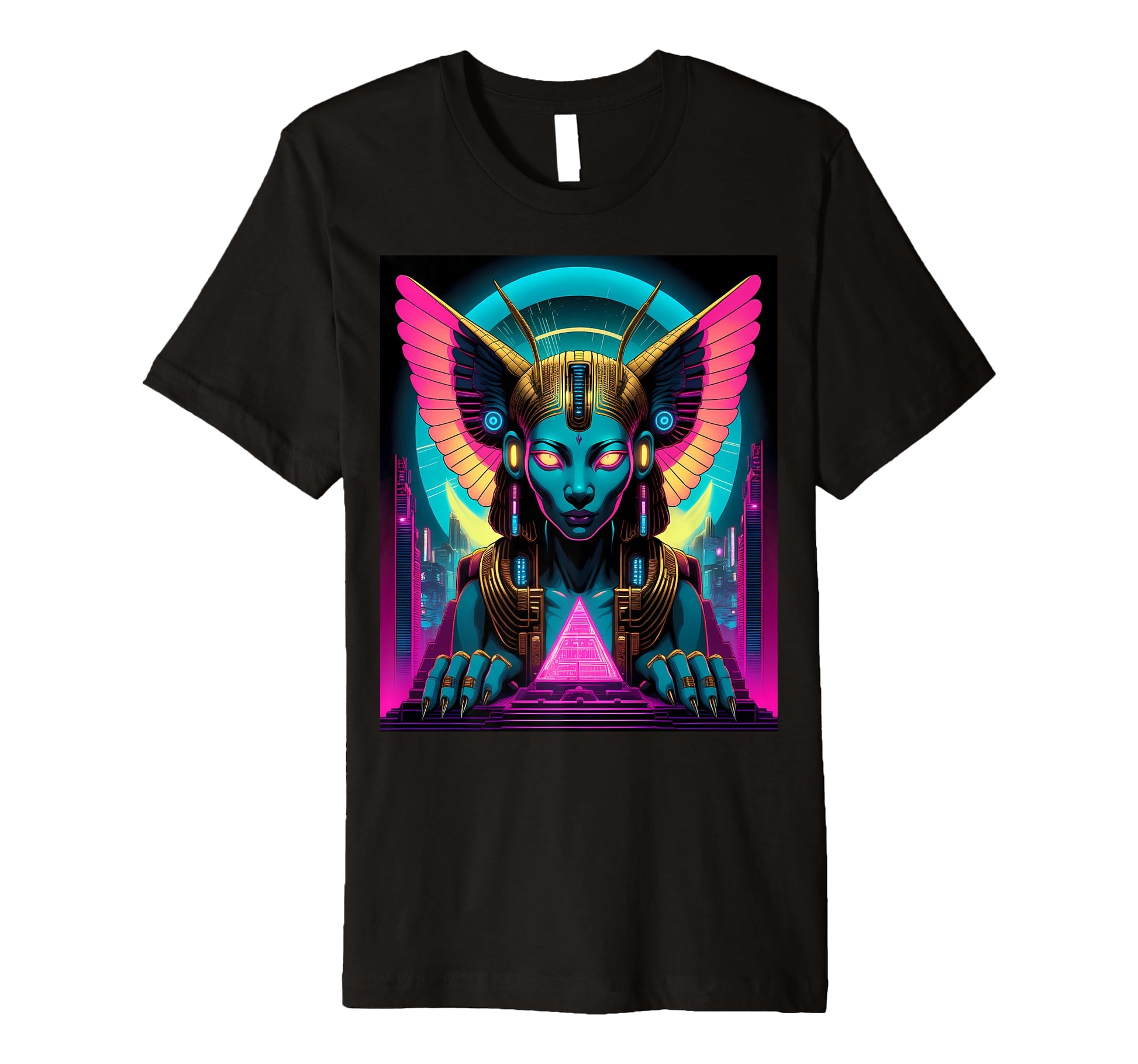 Vaporwave Sphinx 80S Synthwave T-Shirt - Custom Art Print for Adults - T-Shirt, Sweatshirt, Hoodie