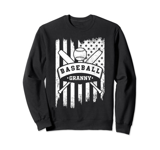 Baseball Granny Usa American Flag Sweatshirt - Minimalist Print Men Women - T-Shirt, Sweatshirt, Hoodie