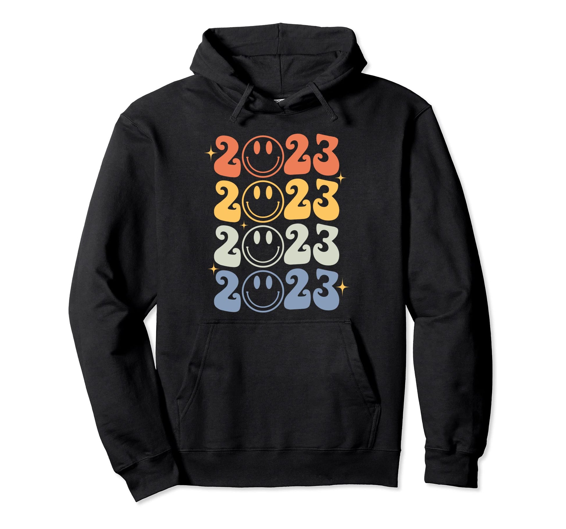 2023 Typography Groovy New Year Hoodie - Custom Art Print Unisex - T-Shirt, Sweatshirt, Hoodie