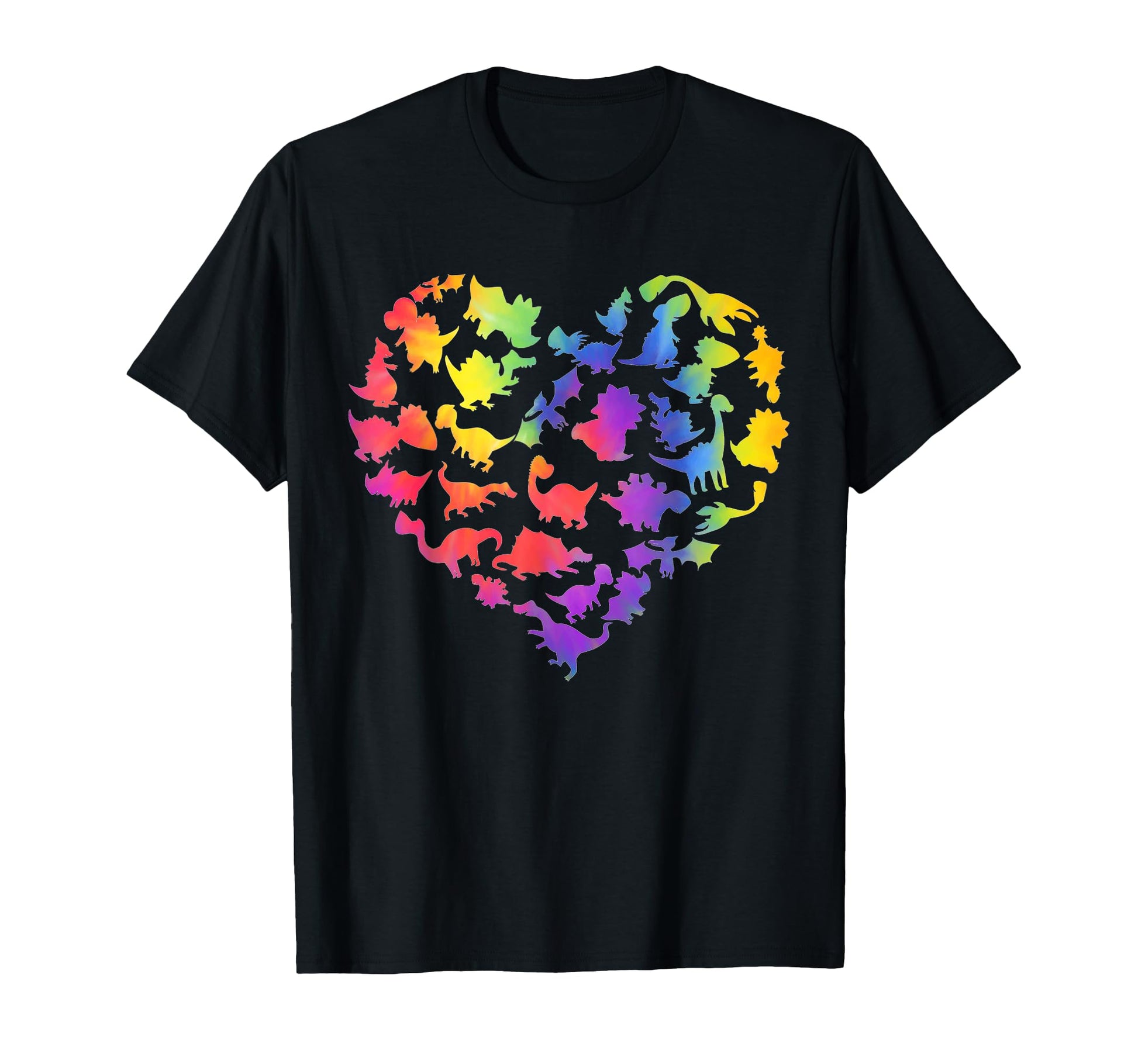 Dinosaur Lover Tie Dye Heart Y2K T-Shirt - Novelty Apparel for Adults - T-Shirt, Sweatshirt, Hoodie