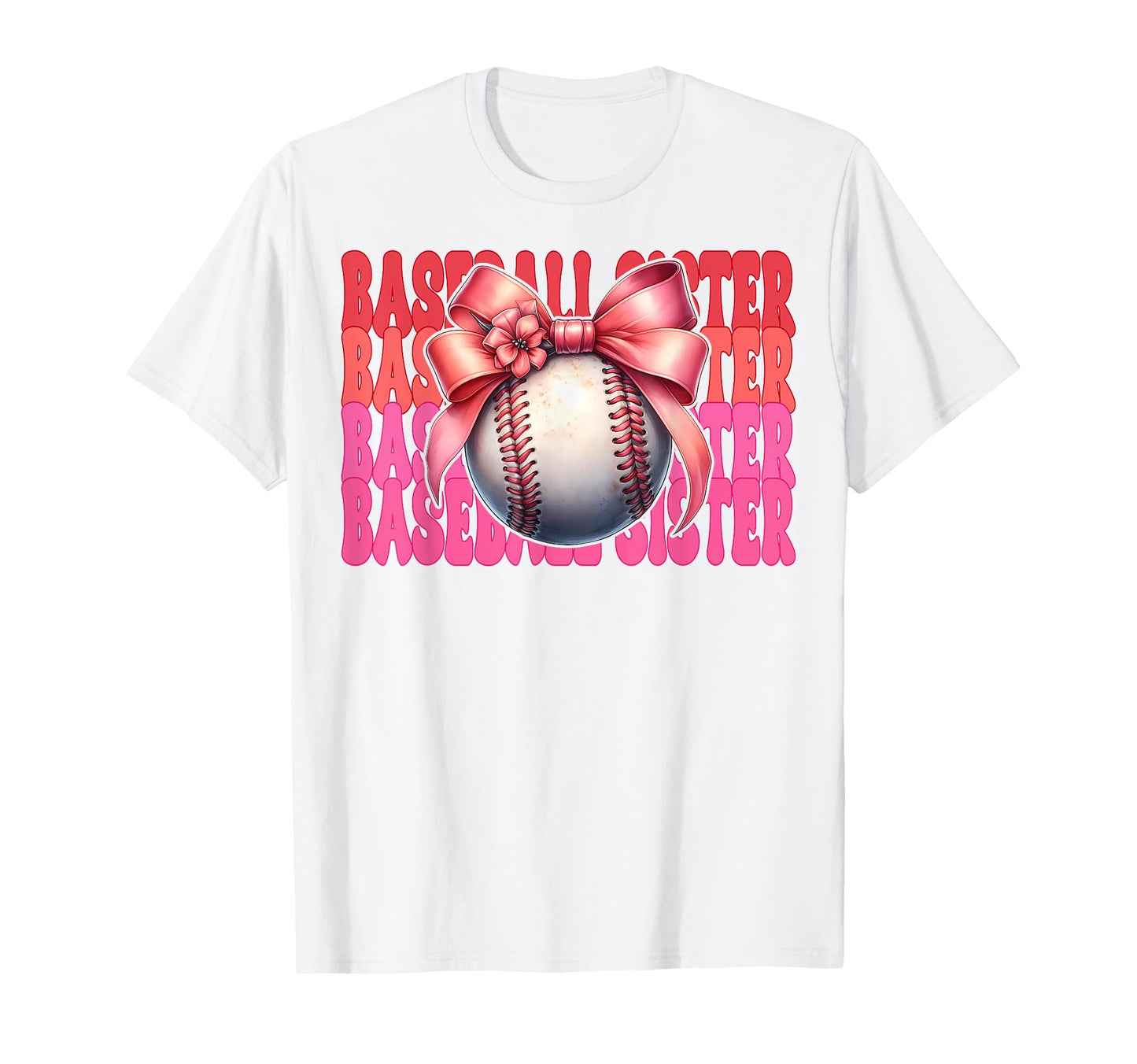 Baseball Sister Baseball Coquette Bow T-Shirt - Graphic Print Unisex - T-Shirt, Sweatshirt, Hoodie