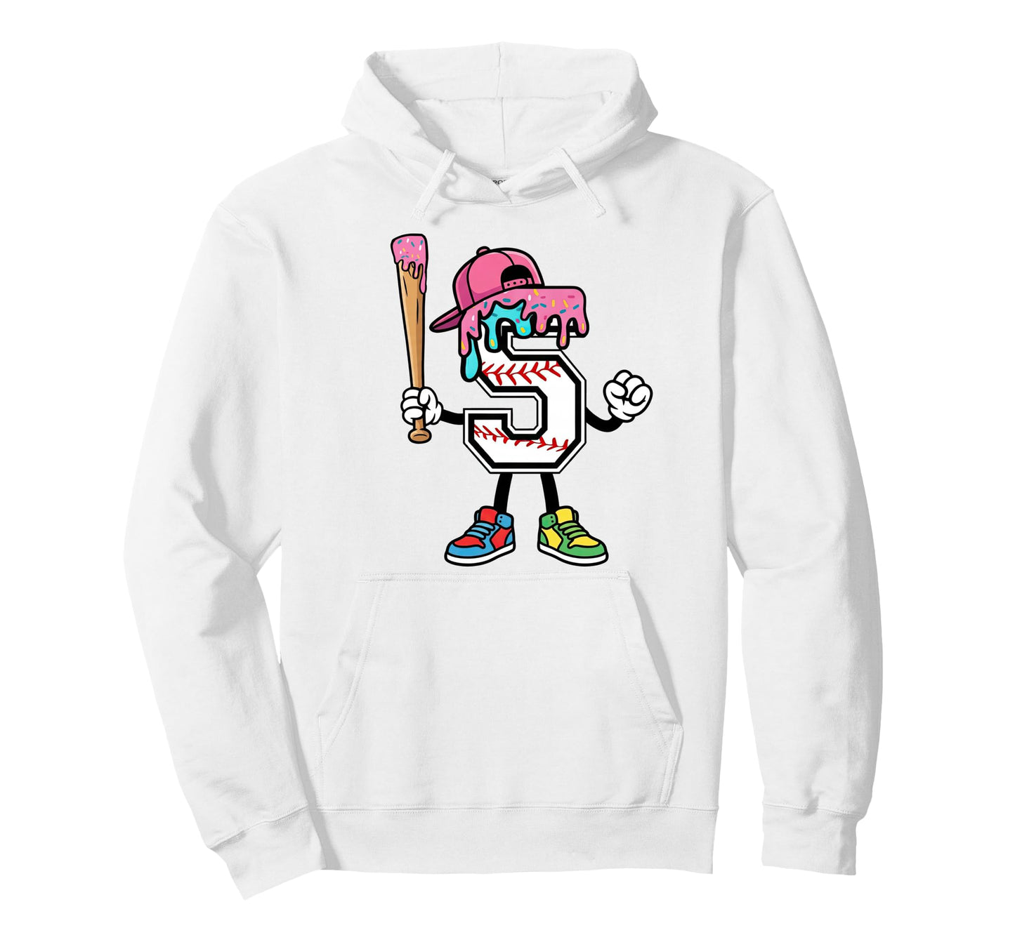 5Th Birthday Baseball Ice Cream Hoodie - Casual Everyday Wear for Adults - T-Shirt, Sweatshirt, Hoodie
