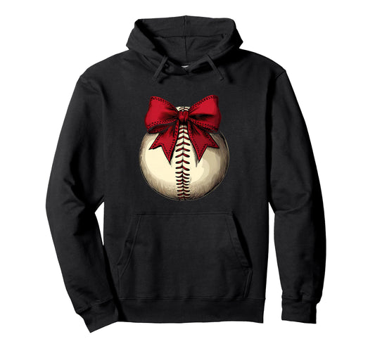 Baseball Coquette Bow Baseball Player Hoodie - Streetwear Style Men Women - T-Shirt, Sweatshirt, Hoodie