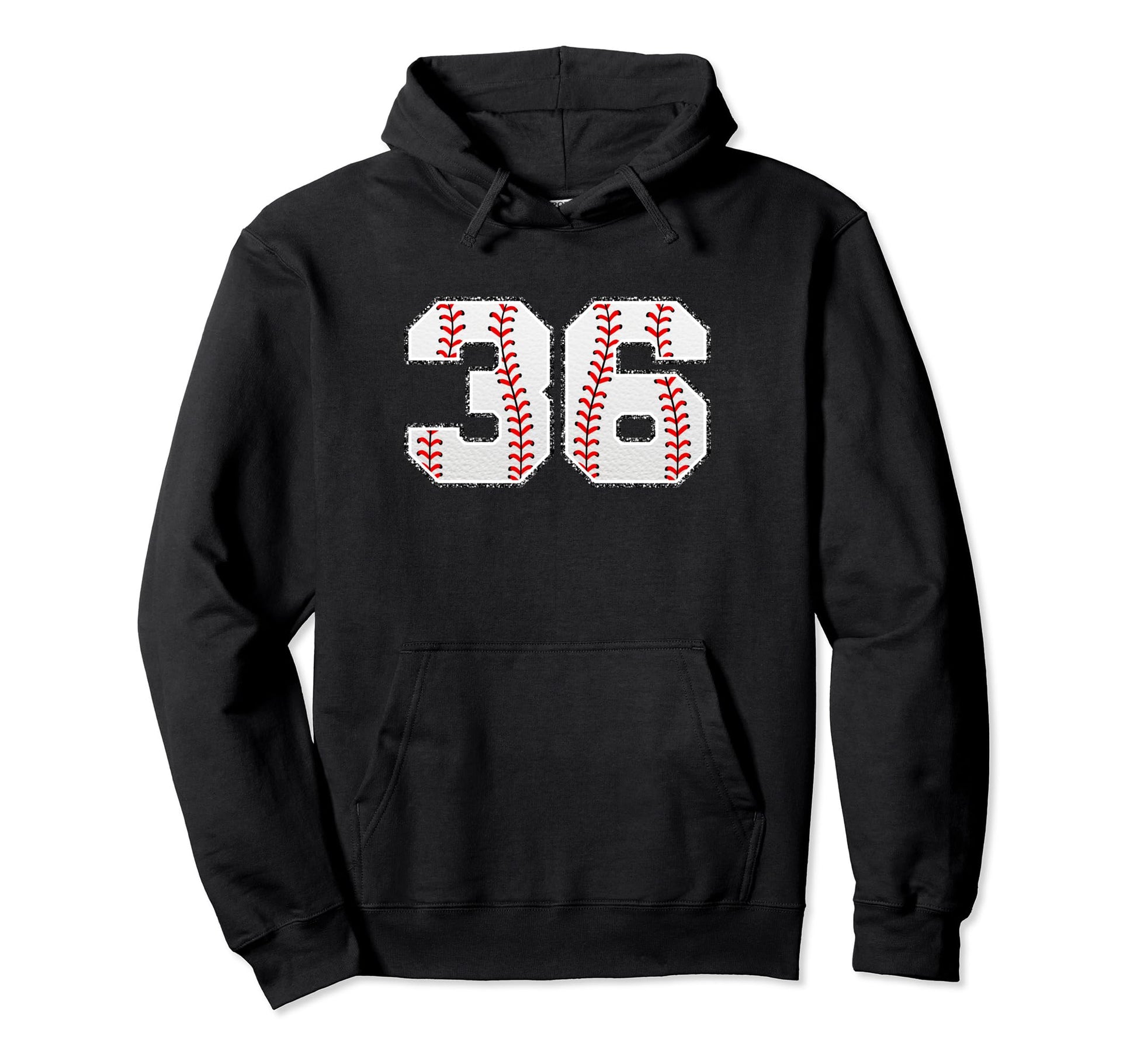 Number 36 Baseball Distressed Hoodie - Casual Everyday Wear for Adults - T-Shirt, Sweatshirt, Hoodie