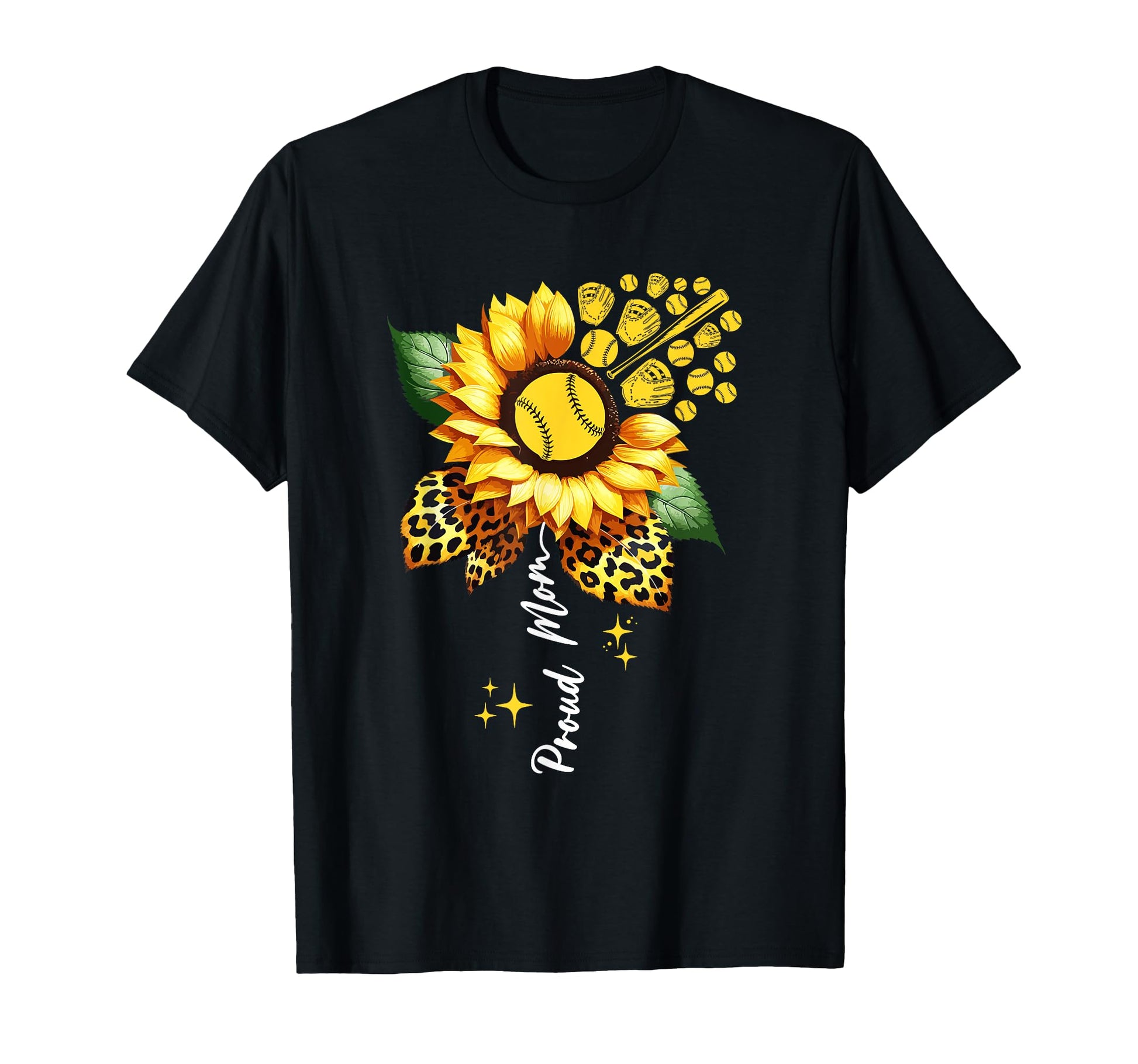 Proud Mom Leopard Flowers Costume T-Shirt - Casual Everyday Wear Men Women - T-Shirt, Sweatshirt, Hoodie