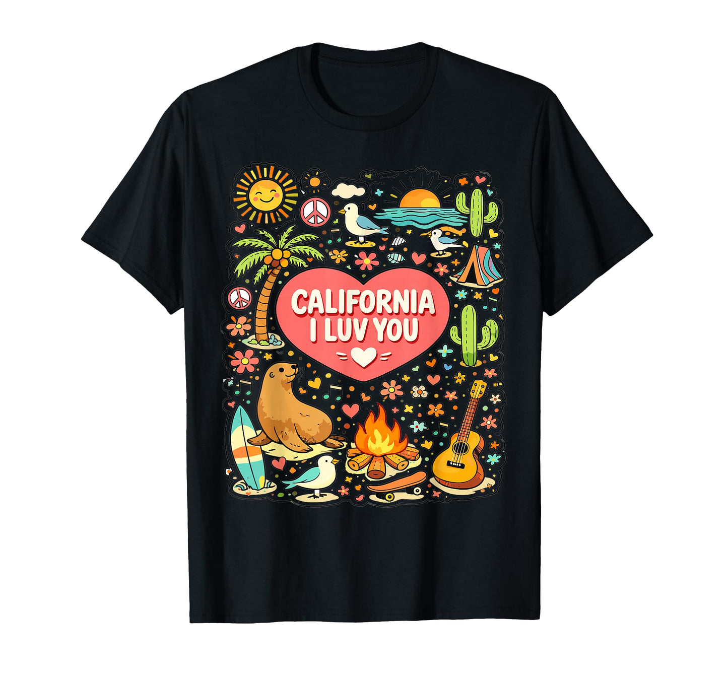 California I Luv You Us West Coast T-Shirt - Fun Novelty Design Unisex - T-Shirt, Sweatshirt, Hoodie