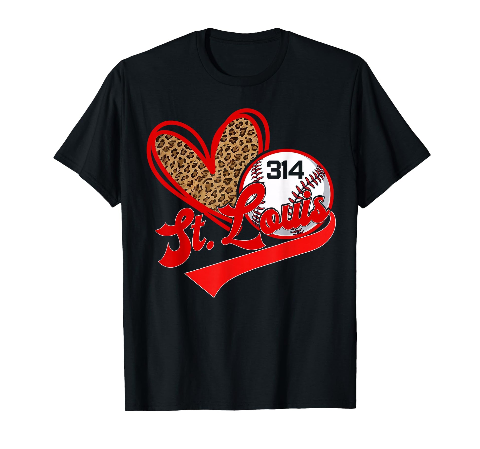 St Louis 314 Baseball Fans Leopard T-Shirt - Trendy Graphic Men Women - T-Shirt, Sweatshirt, Hoodie