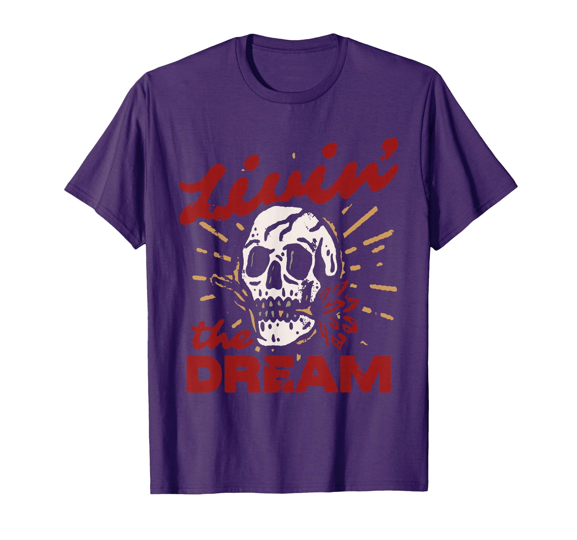 Livin Dream Skull Rose Western T-Shirt - Minimalist Print Men Women - T-Shirt, Sweatshirt, Hoodie
