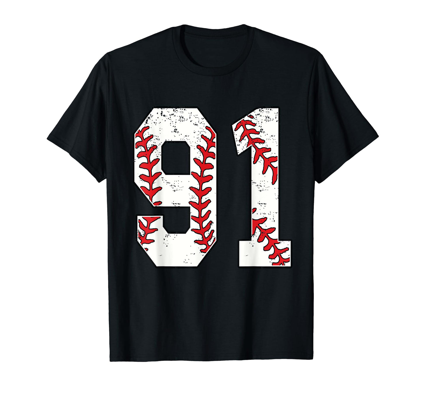 Number 91 Baseball 91 Jersey Number T-Shirt - Graphic Print Men Women - T-Shirt, Sweatshirt, Hoodie